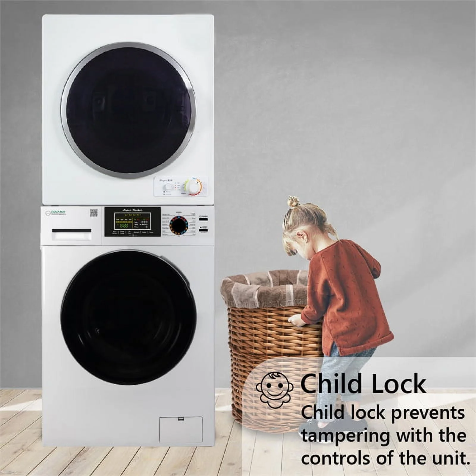 Equator Digital Touch Apartment 110V Set 18lbs Washer+Vented 3.5cf Auto/Time Dry - Womvr