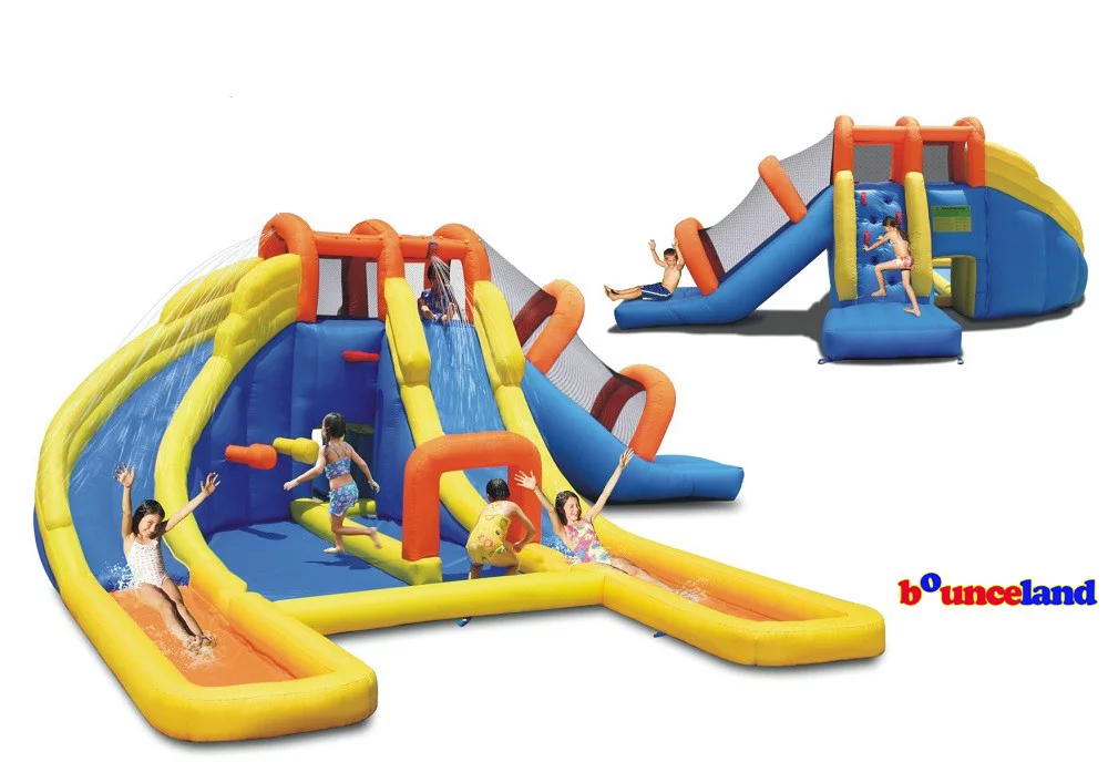 Bounceland Big Splash Triple Water Slides and Pool Water Park - Womvr
