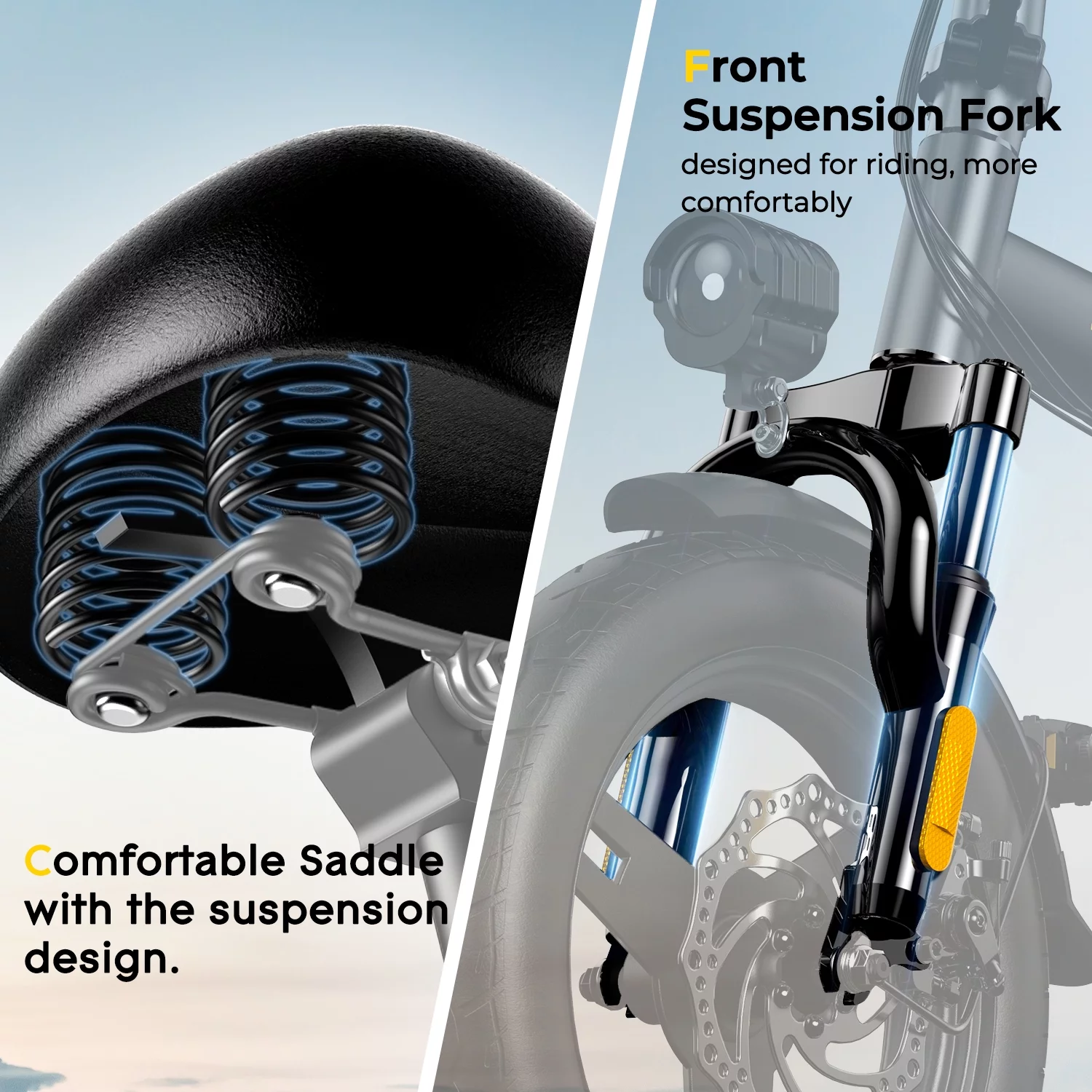 Sohamo Electric Bike 36V 10Ah Folding E-Bike, 400W Motor, Max 20mph, 3 Levels Assist, Mini E-bike for Teens and Adults - Womvr