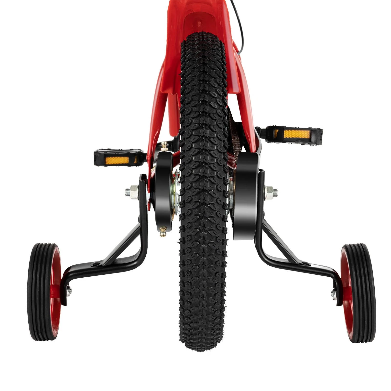 YIYIBYUS 14 Inch Kids Bike Boy Girl Safe Bicycle with Training Wheels and Adjustable Seat, White - Womvr