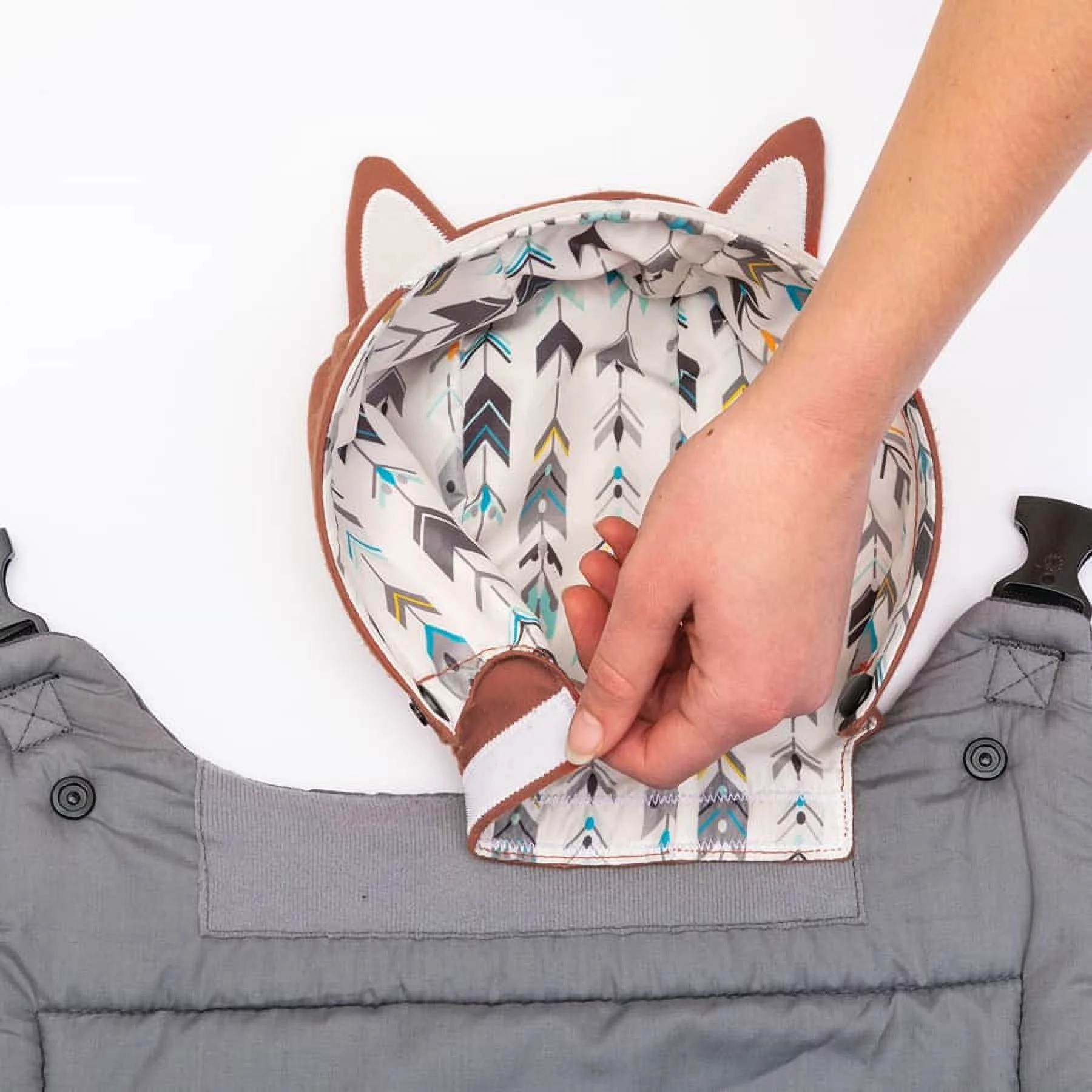 Infantino Cuddle-up Ergonomic Hoodie Baby Carrier, 2-Position, 12-40lb, Gray Fox - Womvr