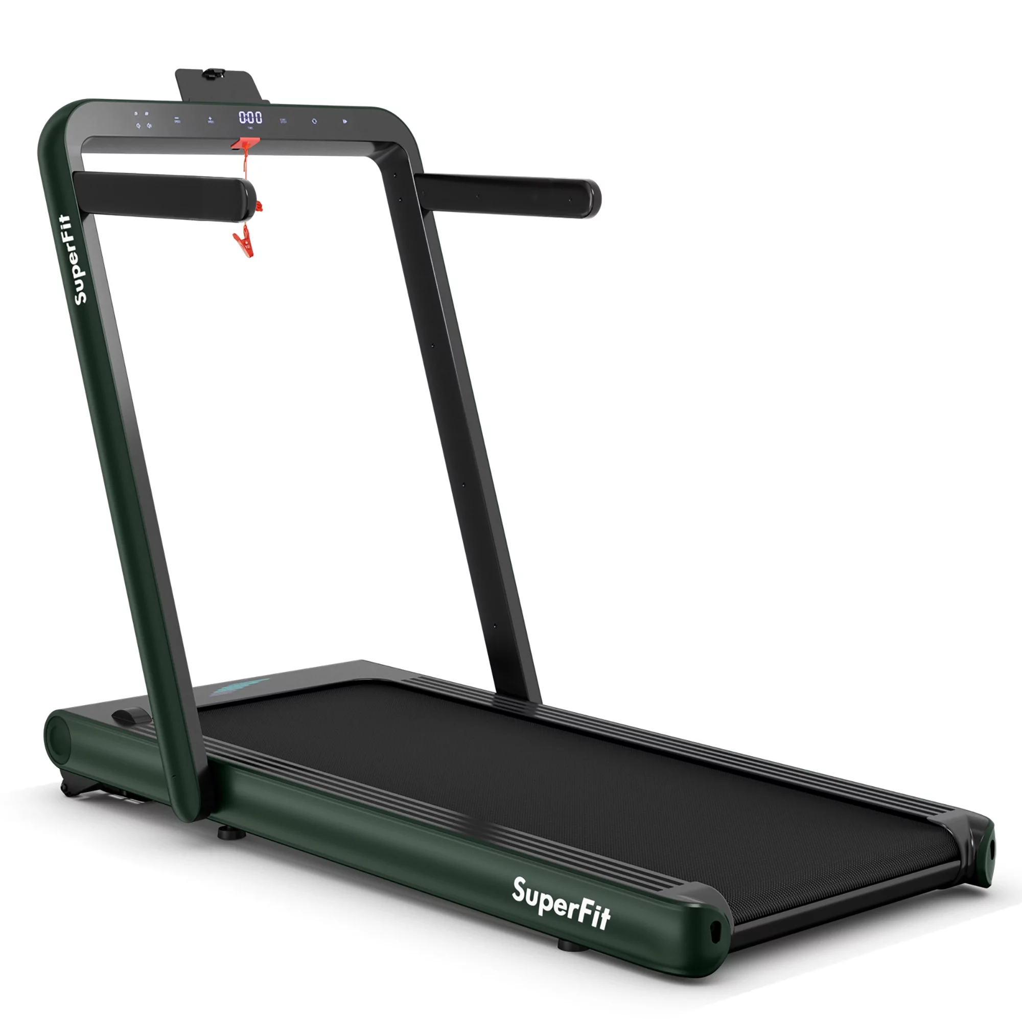 SuperFit 4.75HP 2 In 1 Folding Treadmill W/Remote APP Control White - Womvr