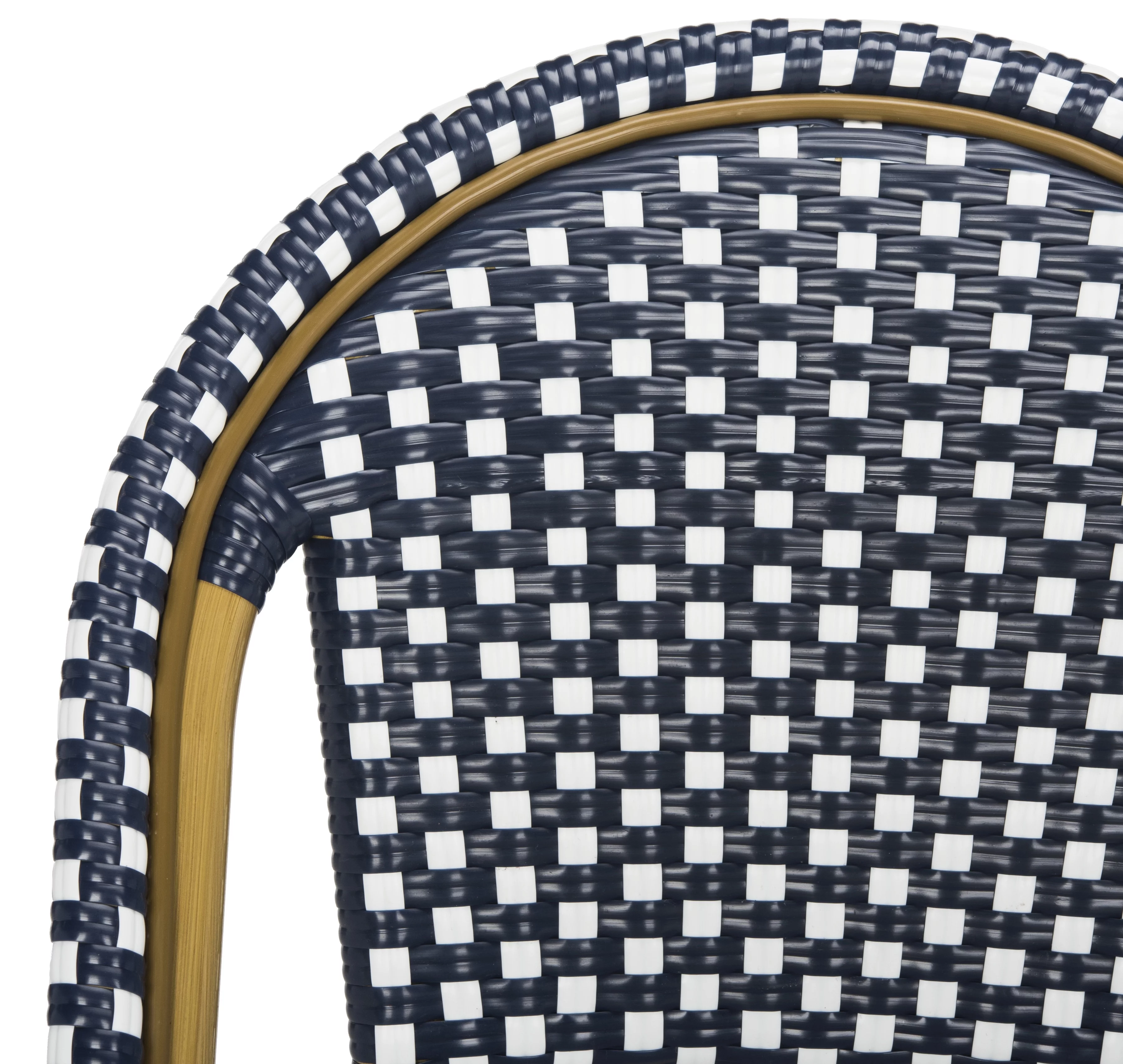 SAFAVIEH Salcha Outdoor French Bistro Side Chair, Blue/White, Set of 2 - Womvr