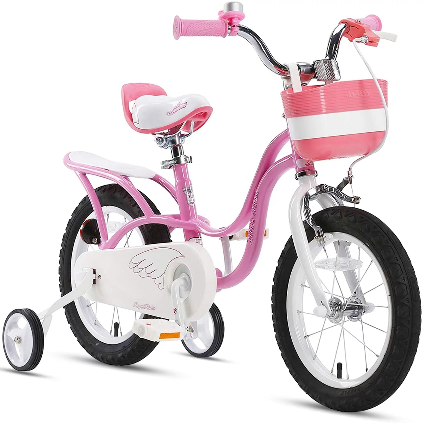 Royalbaby Little Swan Red 14 Girl's Bicycle with Training Wheels and Basket - Womvr