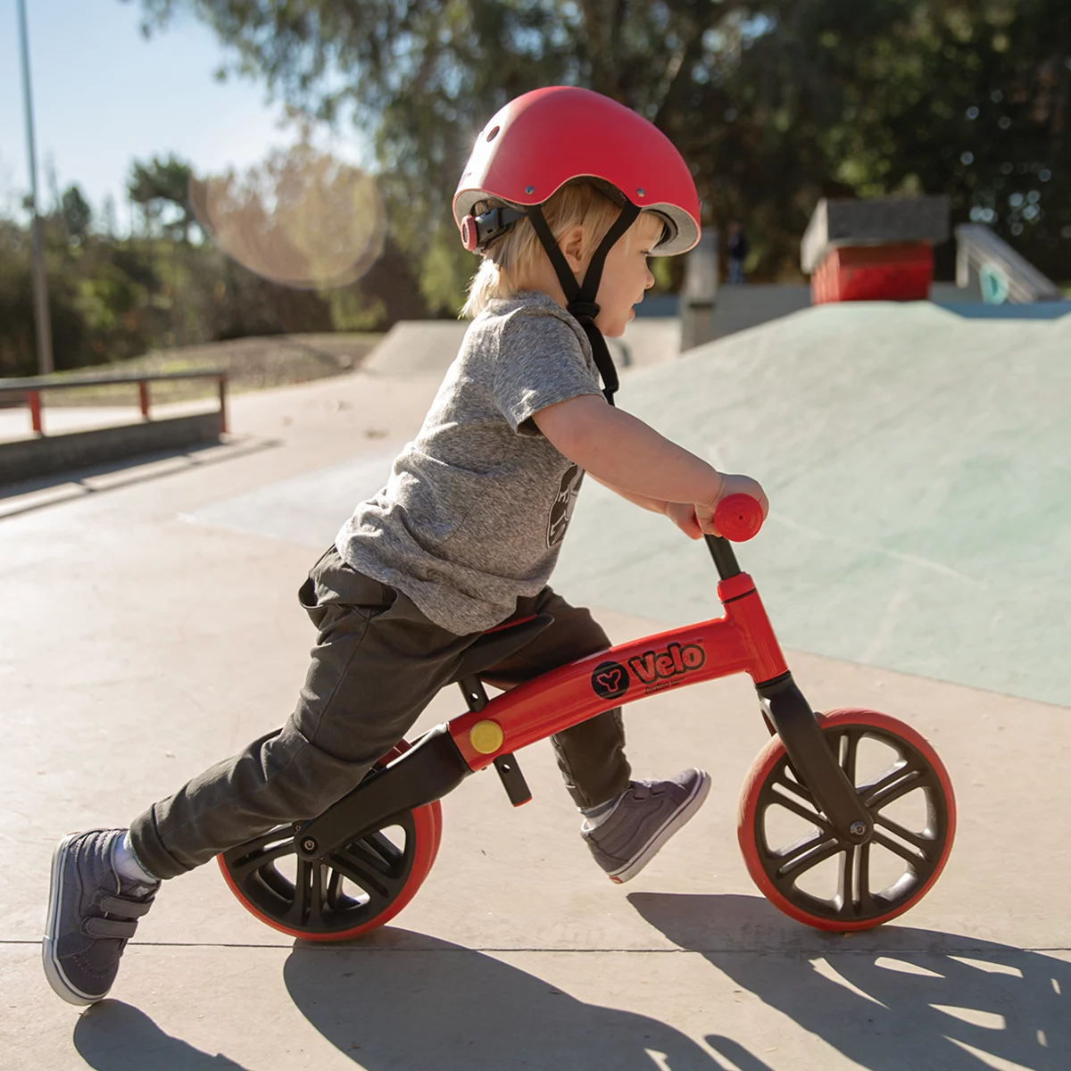 Yvolution Velo Toddler Balance Bike 9'' Wheel (Red) Boys and Girls, 18 Months to 3 Years Old - Womvr