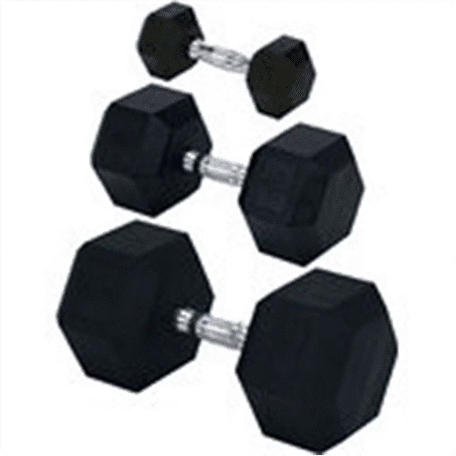 Champion Barbell Rubber Encased Solid Hex Dumbbell, sold individually - Womvr