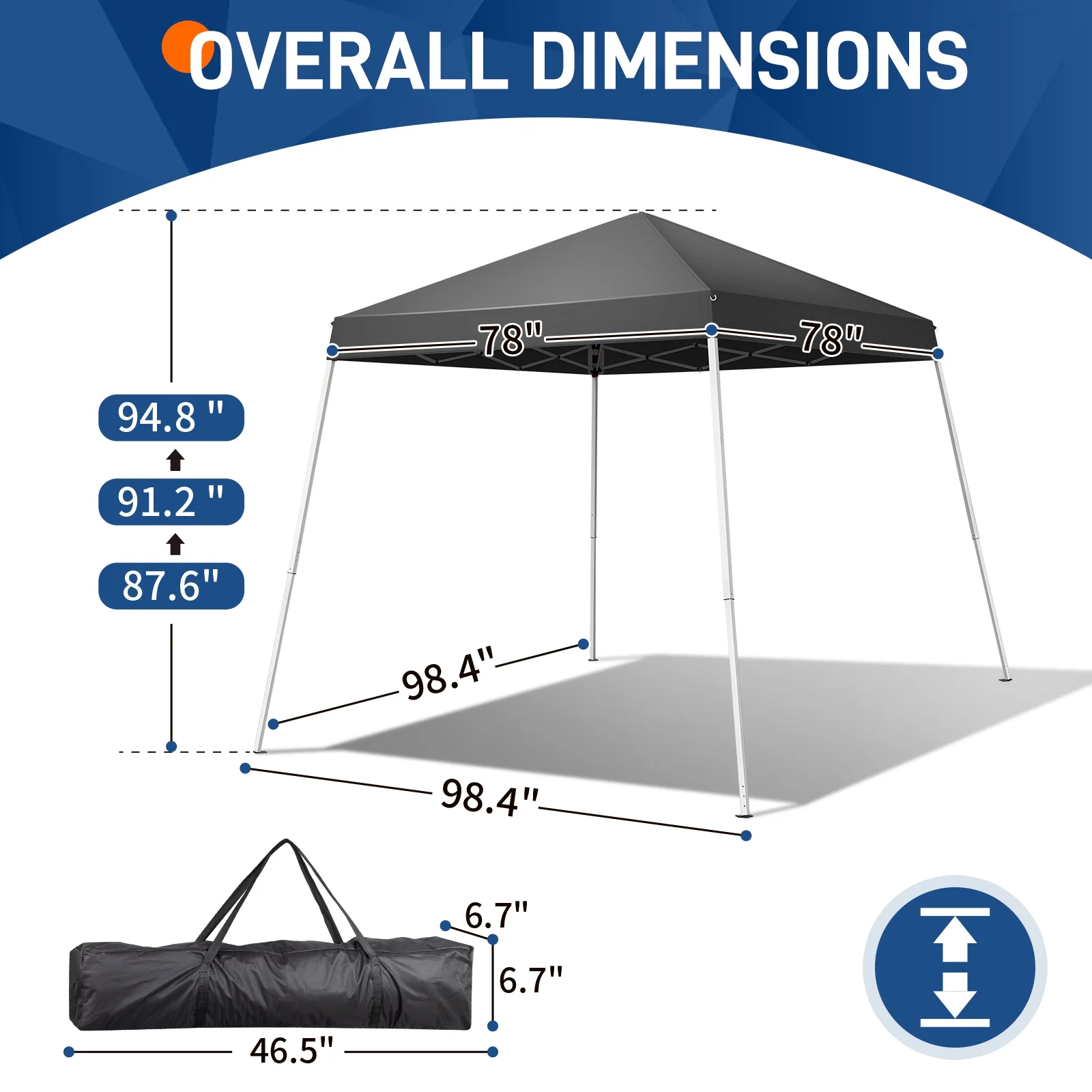 Zimtown 10ft x 10ft Base/8ft x 8ft Top Pop up Canopy Tent Instant Practical Waterproof Folding Tent with Carry Bag - Womvr