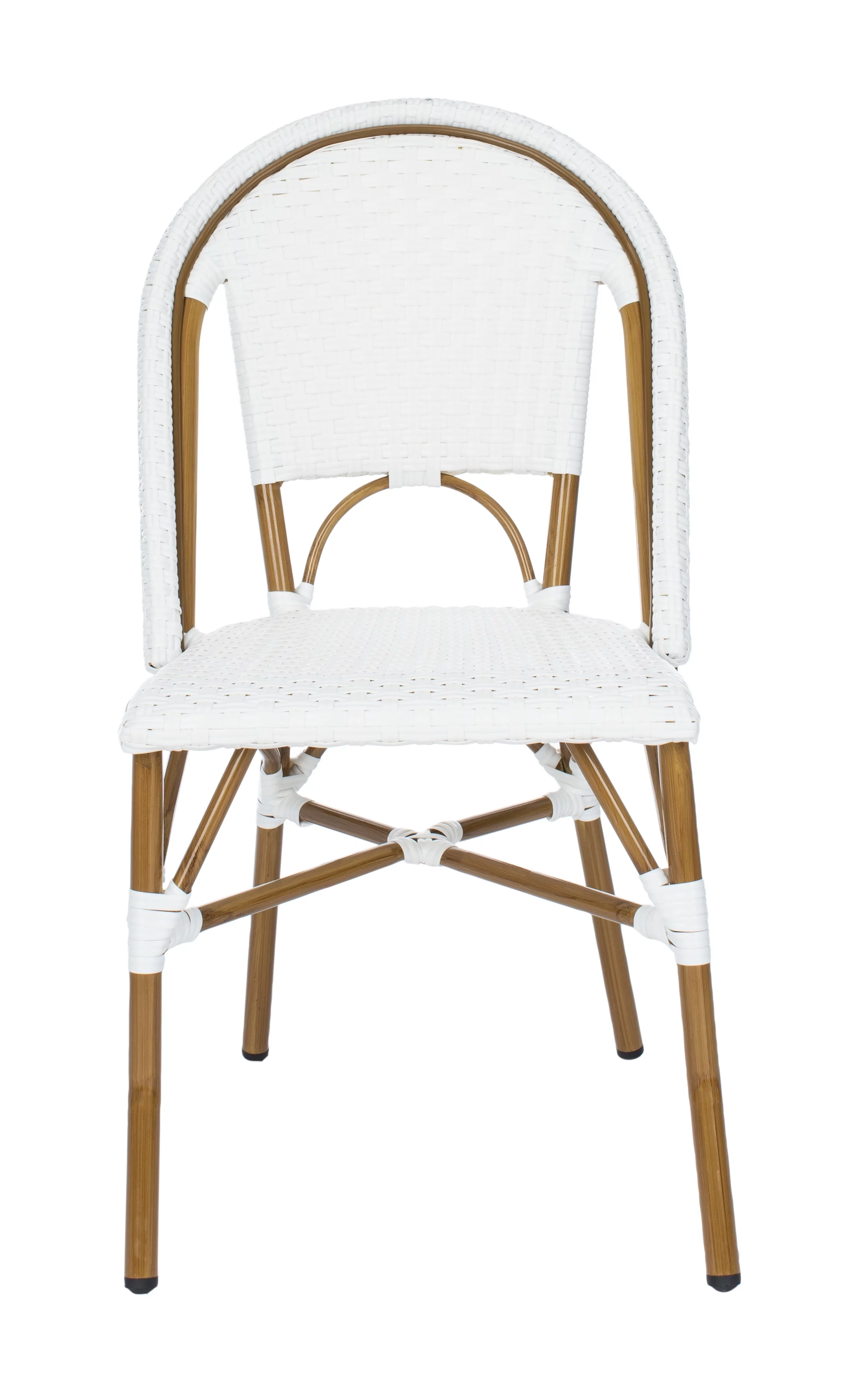 SAFAVIEH Salcha Outdoor French Bistro Side Chair, Blue/White, Set of 2 - Womvr