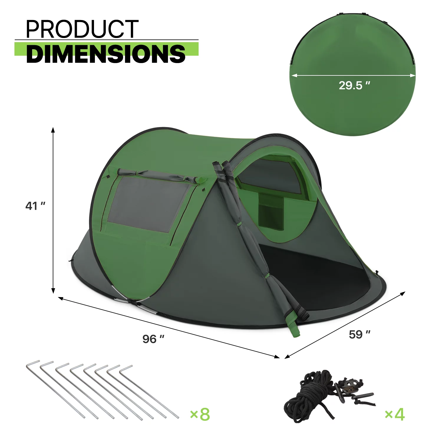Magshion 3 Person Instant Pop Up Camping Tent, Outdoor Easy Set Up Automatic Family Travel Tent, Portable Backpacking Waterproof Shelter Tent, Blue - Womvr