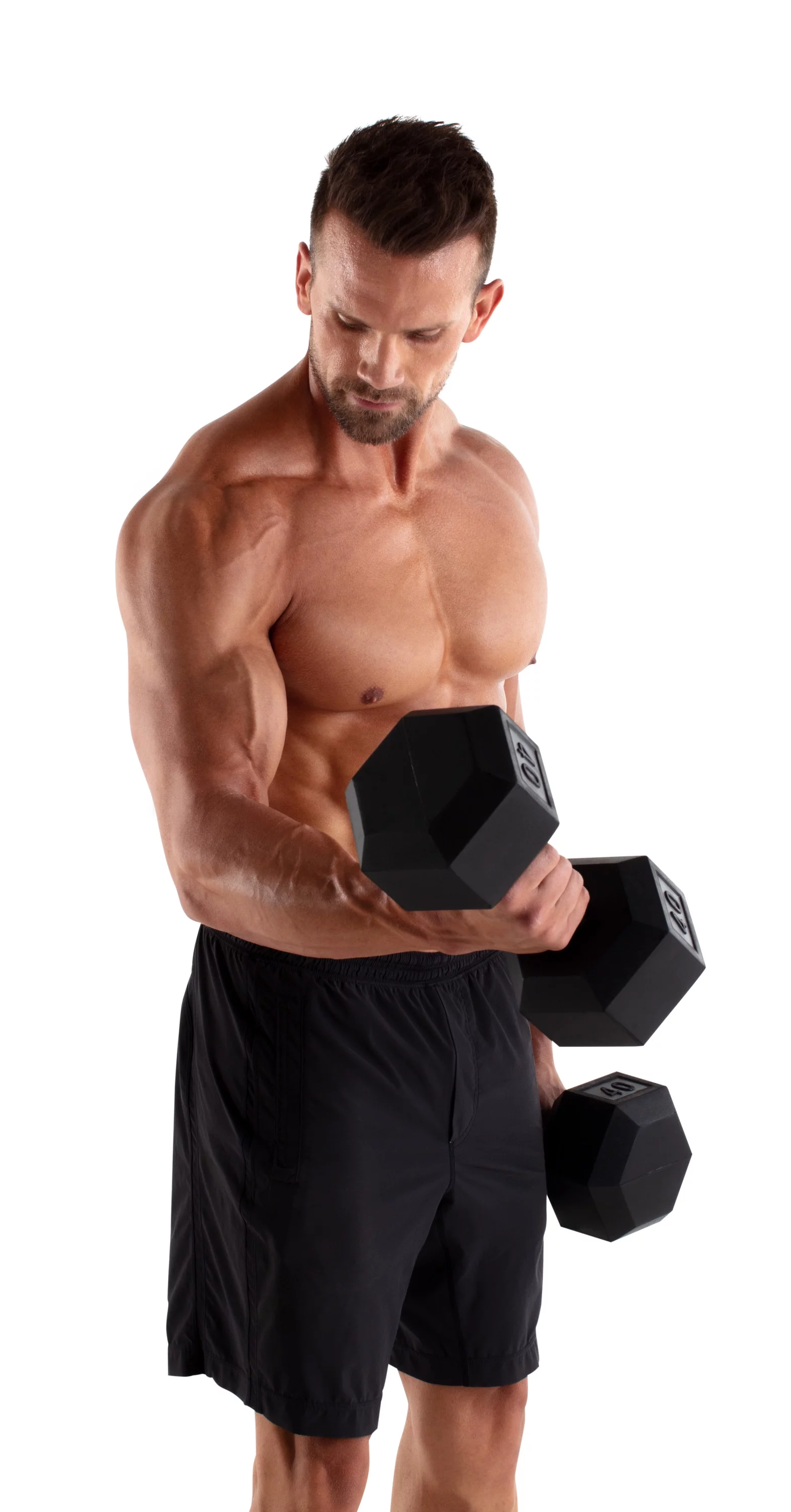 Weider Rubber Hex Dumbbell, 45 lbs - Sold Individually - Womvr