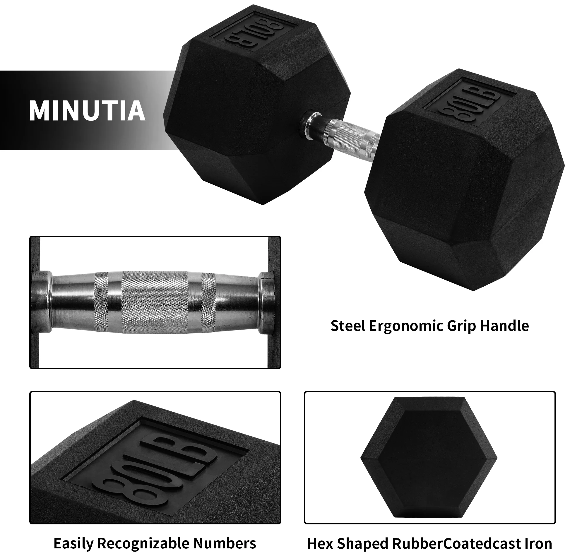 BalanceFrom Rubber Encased Hex Dumbbells, 20 Lbs. Pair - Womvr