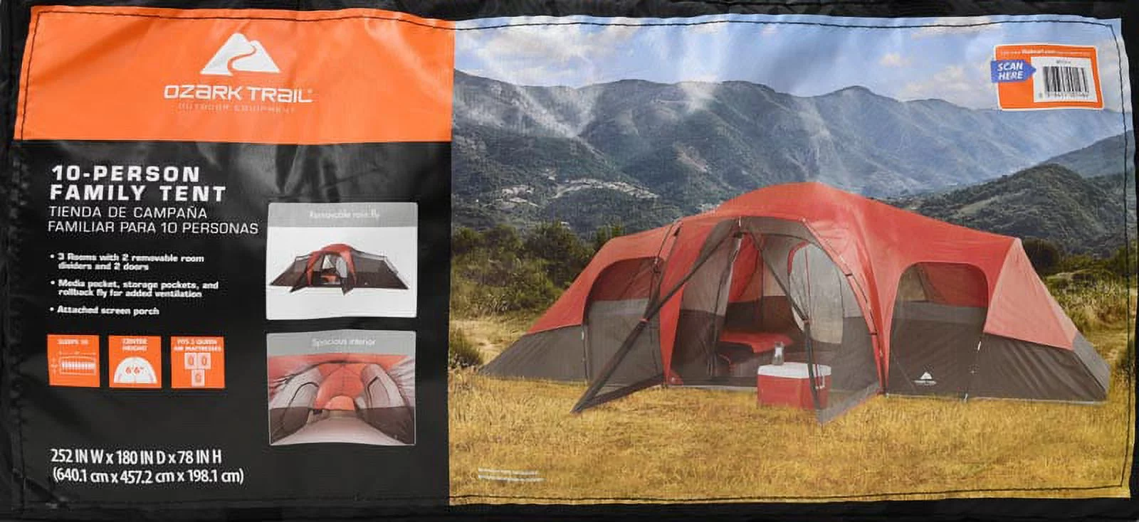 Ozark Trail, 21' x 15' x 78�� 10-Person Family Camping Tent, 26.4 lbs - Womvr