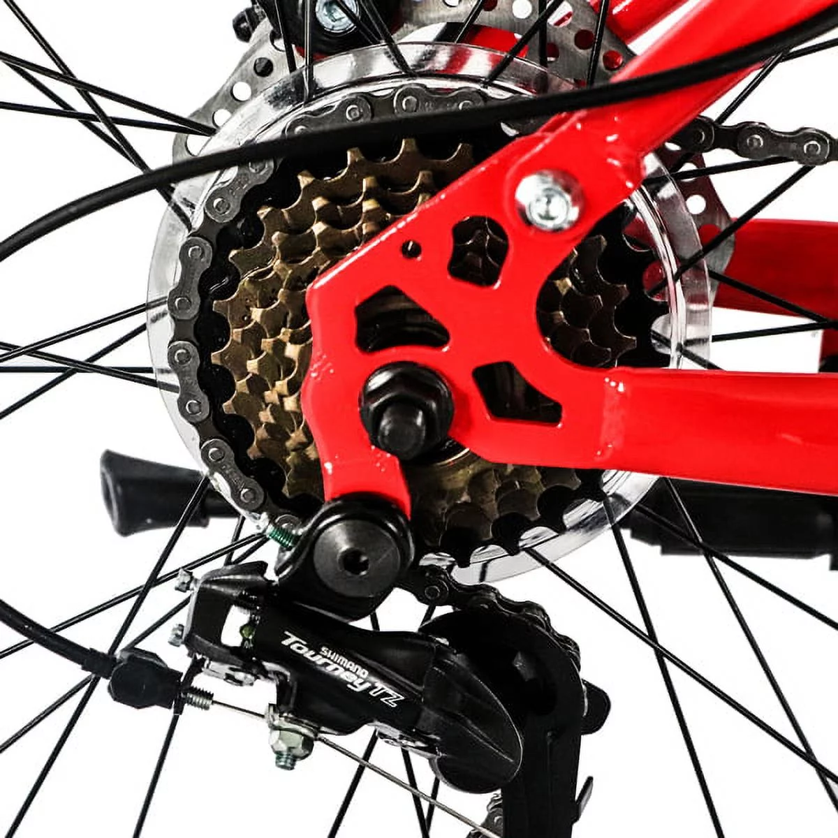 Fithood CamPingSurvivals 26in Land Rover Shimano TX30 High Carbon Steel 100kg 21 Speed ​​Red Black Mountain Bike - Womvr