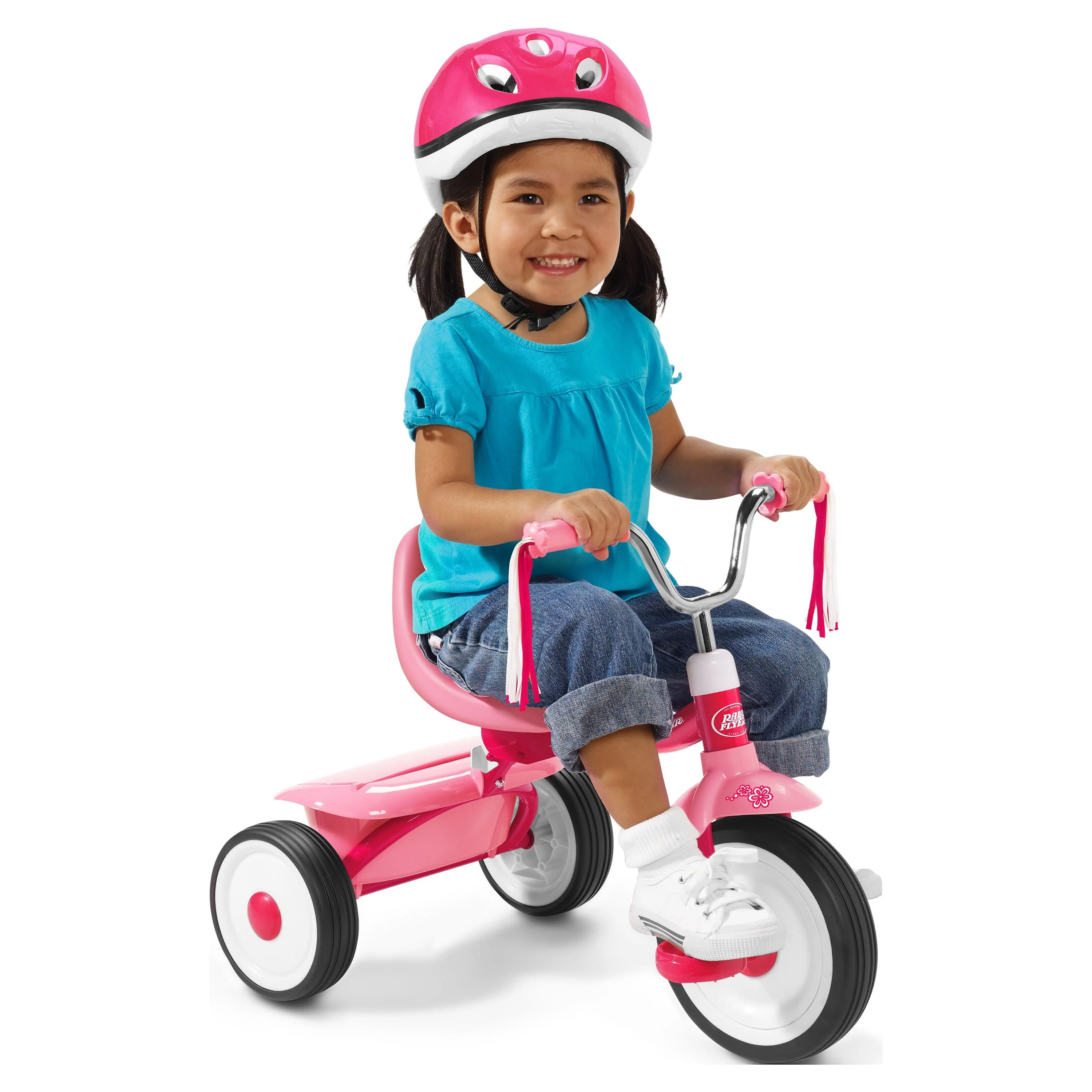 Radio Flyer Ready to Ride Folding Trike Fully Assembled, Red, Boys and Girls Toddler Tricycle - Womvr