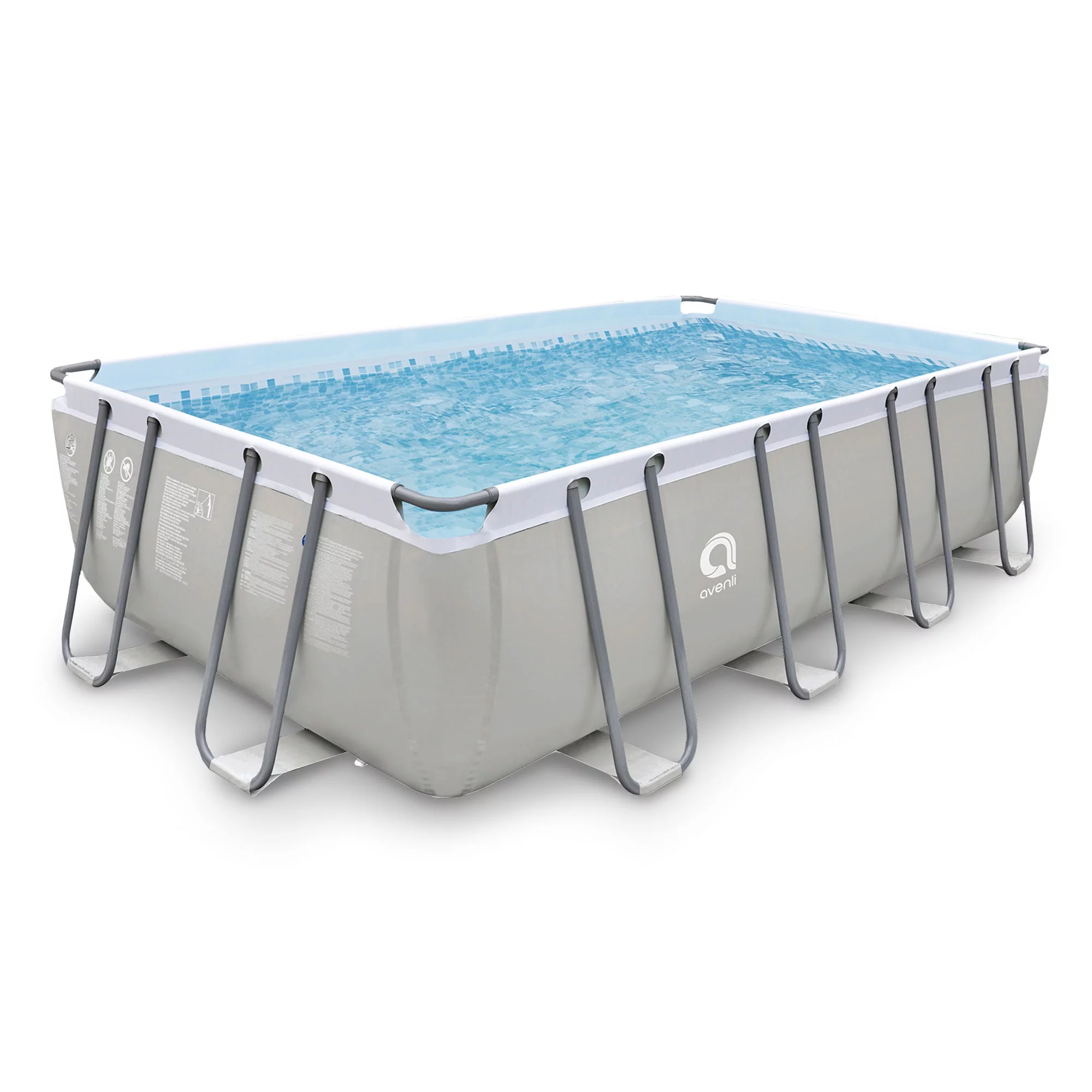 JLeisure 17776 18 x 10 Foot Above Ground Steel Frame Swimming Pool, Gray - Womvr