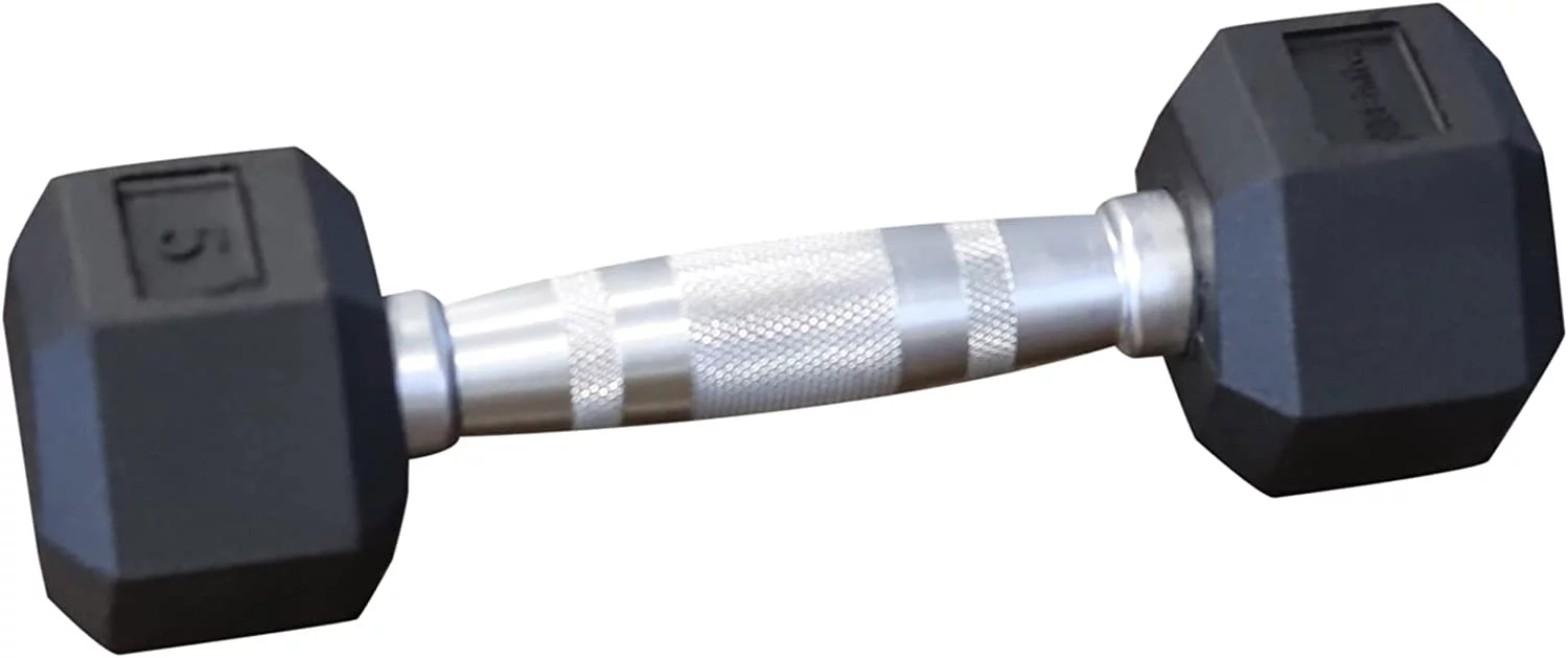 Rubber Coated Hexagon Dumbbells - Pairs - Encased Hand Weights for Men and Women - Womvr