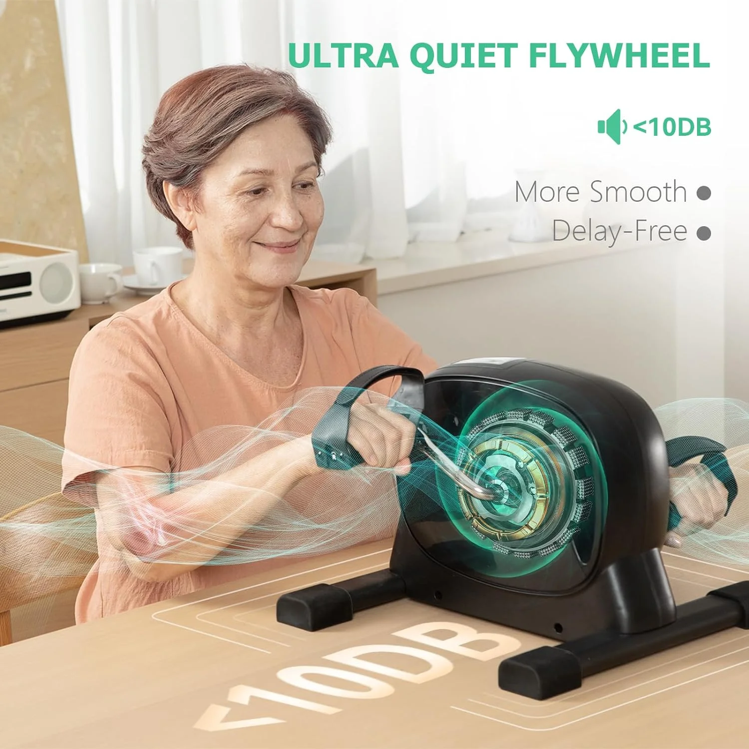 UPGO Mini Exercise Bike, Under Desk Bike Pedal Exerciser Portable Foot Cycle Arm & Leg Peddler Machine with LCD Screen Displays - Womvr