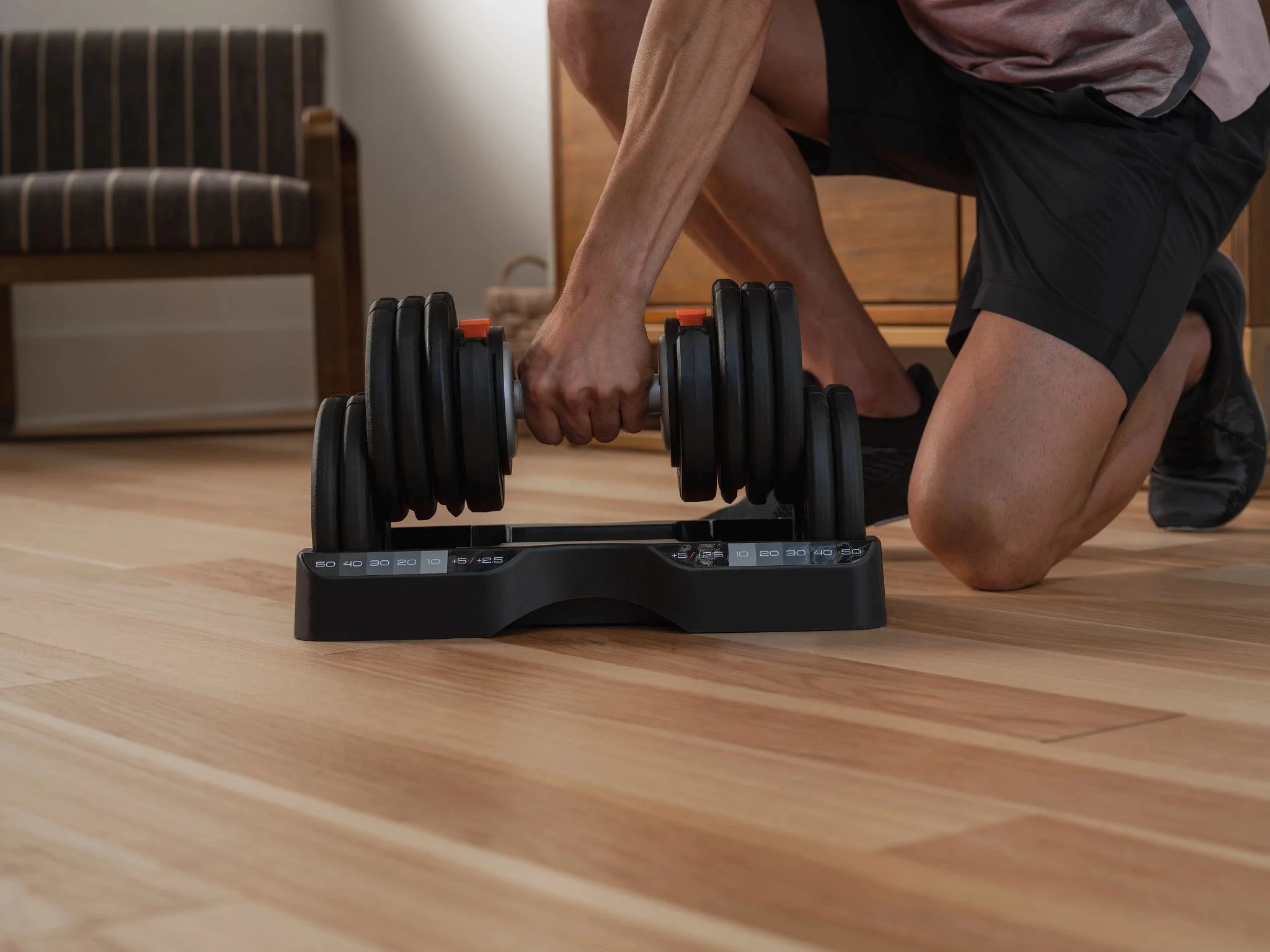 NordicTrack 55 lb Select-a-Weight Dumbbell Pair, Black - Womvr