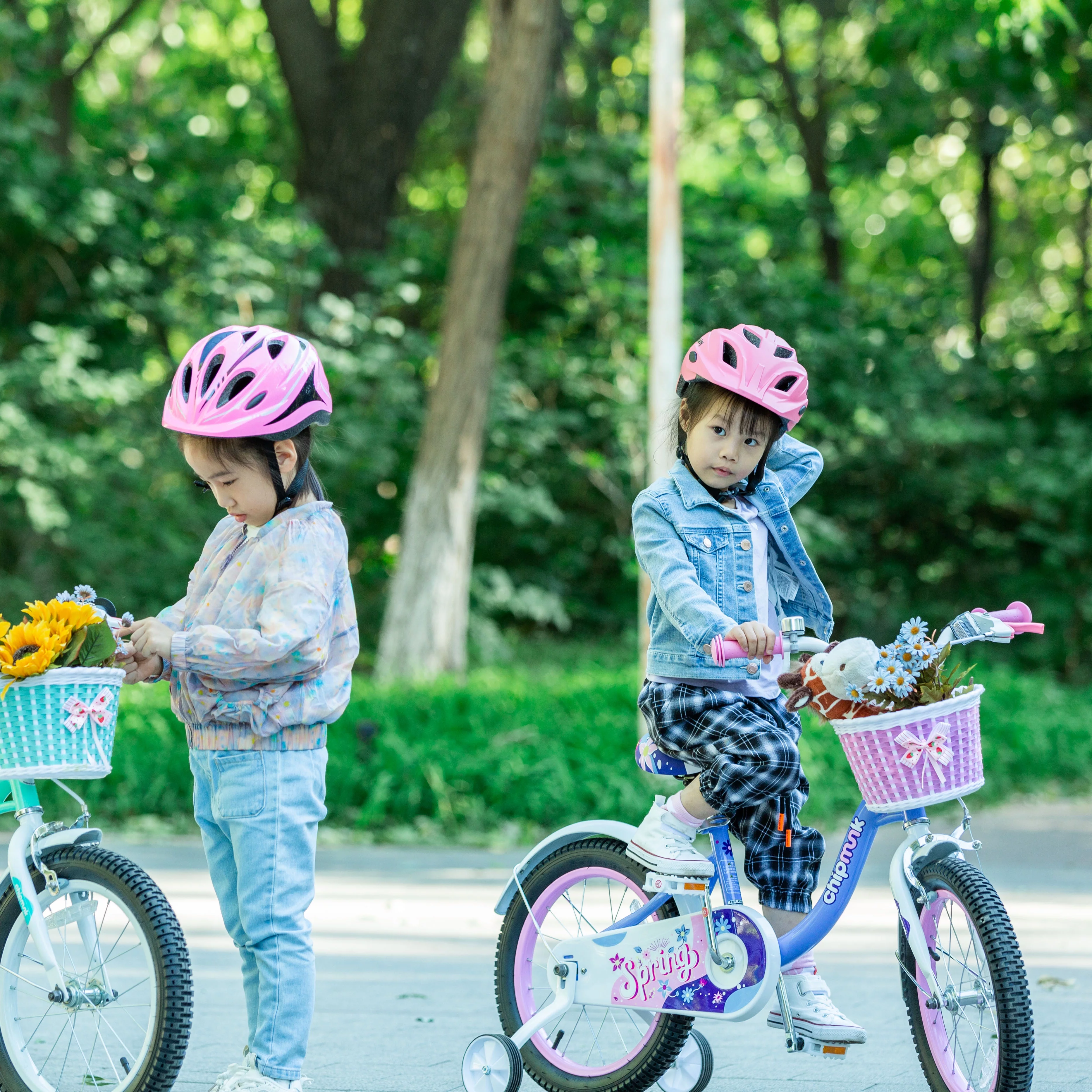 RoyalBaby Spring Kids Bike Girls 16 Inch Bicycle with Basket for Ages 3-9 Years Training Wheel Options Green - Womvr