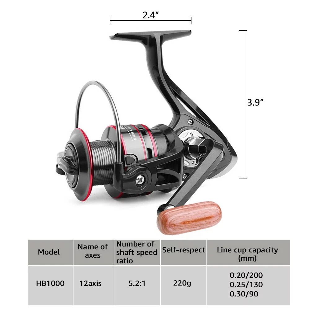 Heavy Duty Spinning Reel Saltwater Offshore Fishing Reel Max Drag 18lbs HB500-HB6000 - Womvr