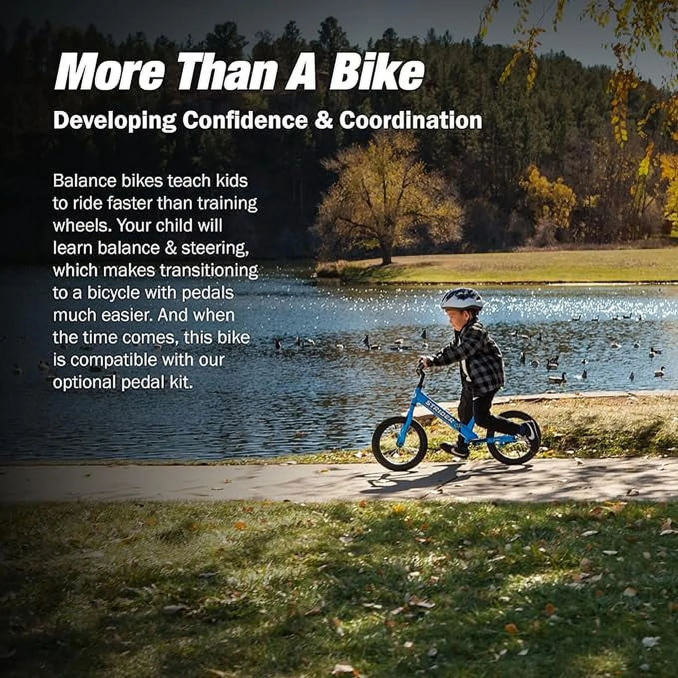 Strider - 14x Sport Balance Bike, Ages 3-7 Years, Pedal Conversion Kit Sold Separately - Awesome Blue - Womvr