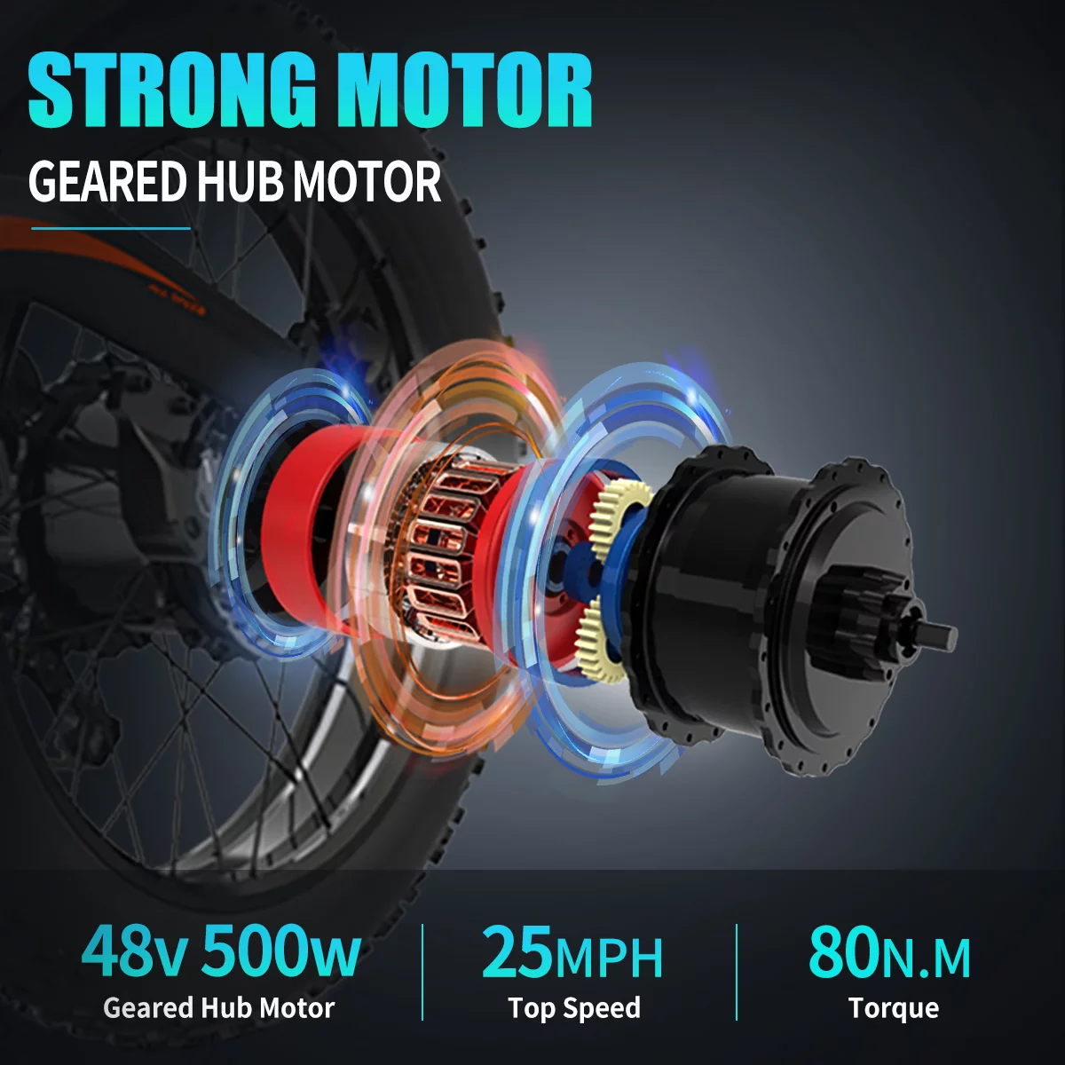 Aostirmotor Electric Mountain Bike 750W 48V15Ah Removable Lithium Battery, Fat Tire Ebike 26x4.0 inch Electric Bike for Adults - Womvr