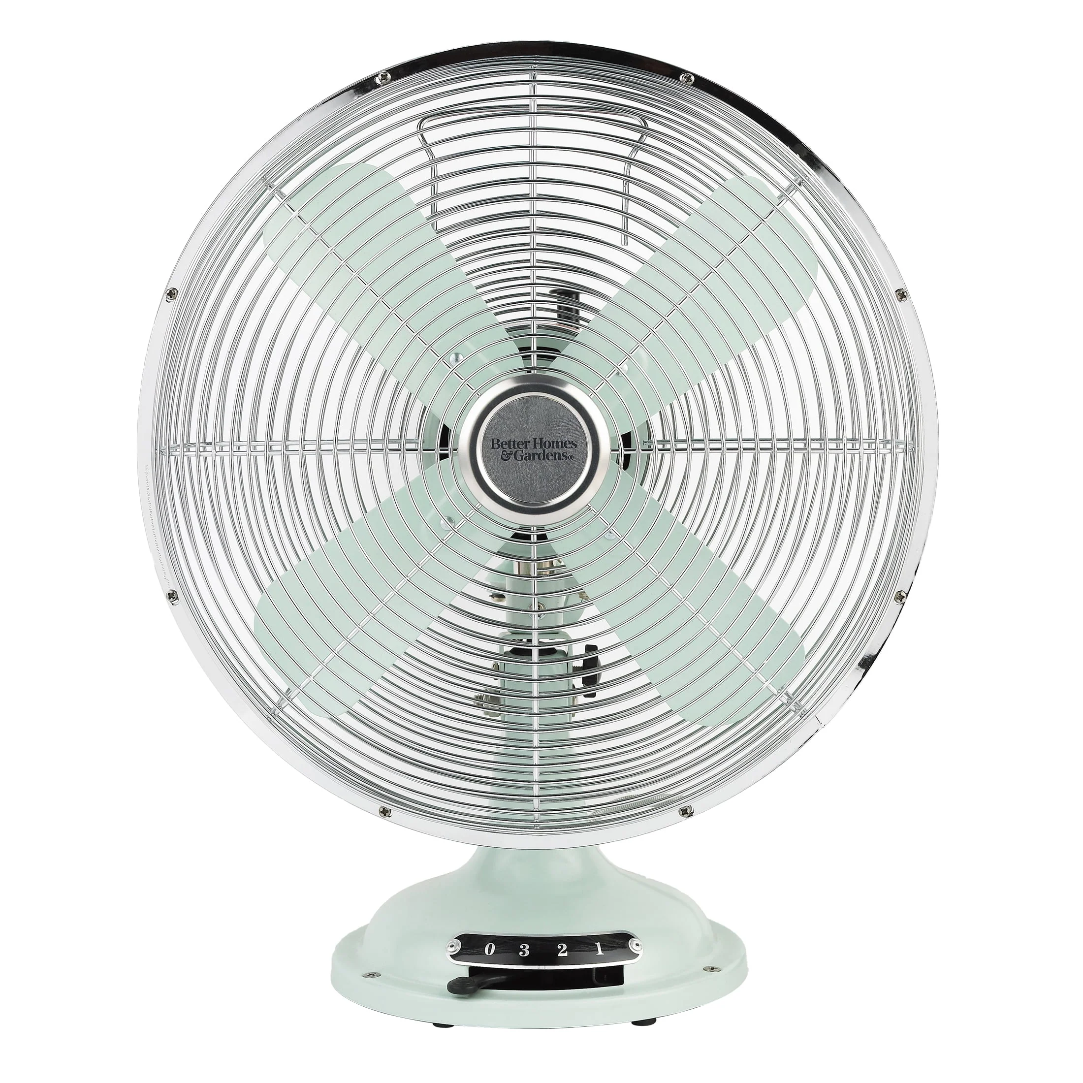 Better Homes & Gardens New 12 inch Retro 3-Speed Metal Tilted-Head Oscillation Table Fan Gold - Womvr