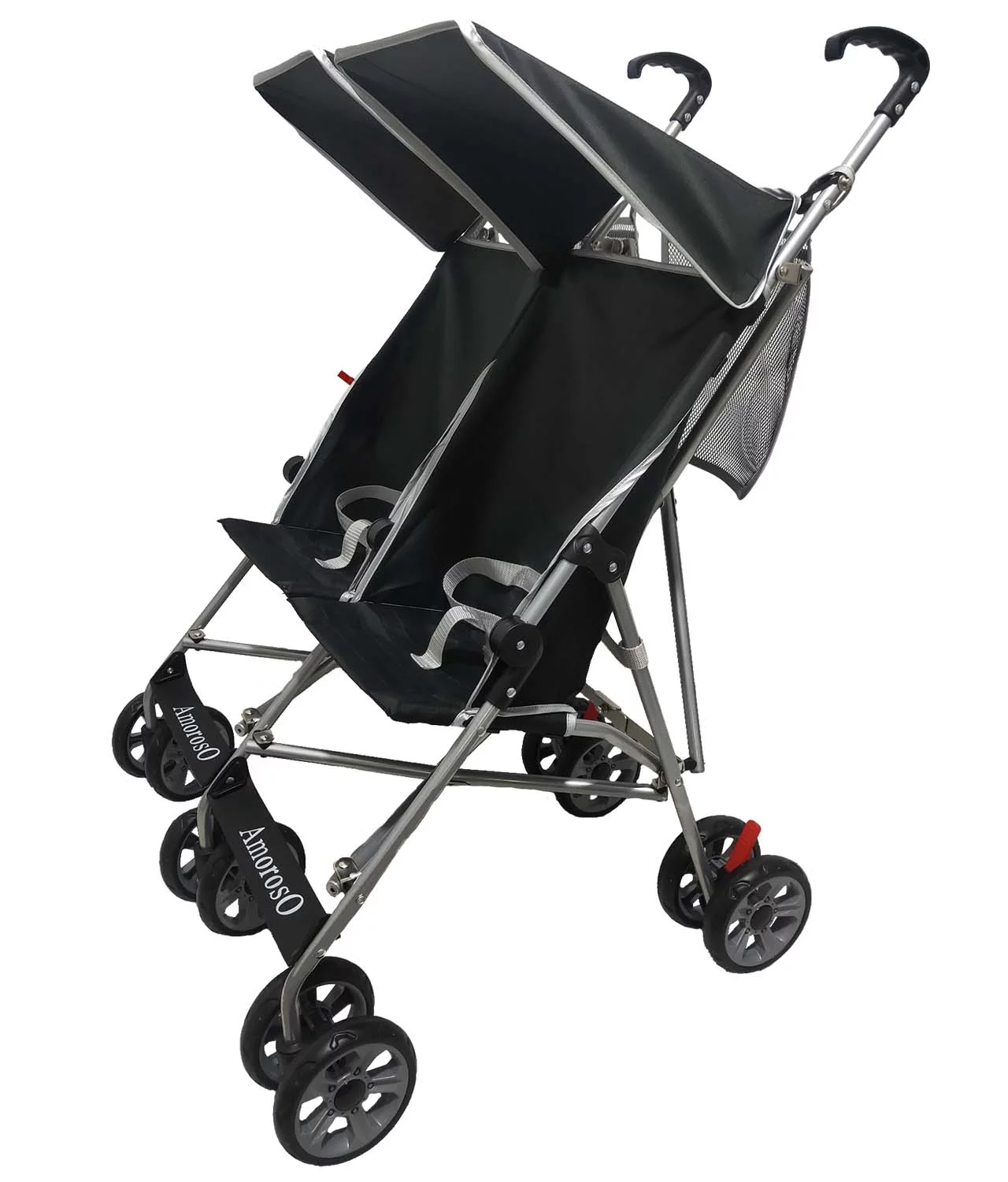 AmorosO Baby Umbrella Stroller with EVA Wheel Tire Black Double Stroller for Girls and Boys 42005 - Womvr