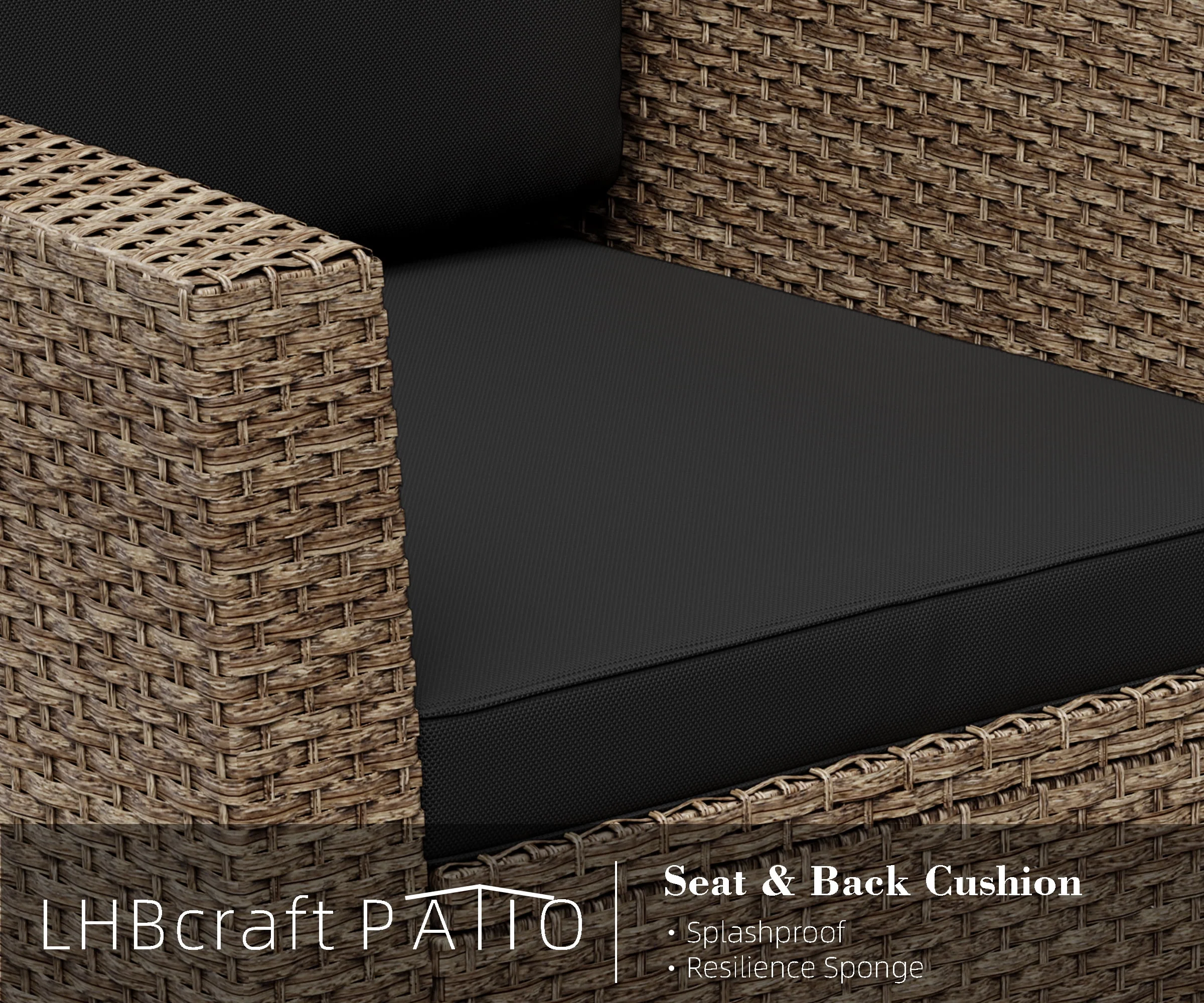 Bifanuo 4-Piece Patio Furniture Set Outdoor Rattan Wicker Sofa Set with Cushions & Coffee Table, Conversation Sofa Set with Tempered Glass Table Top - Womvr
