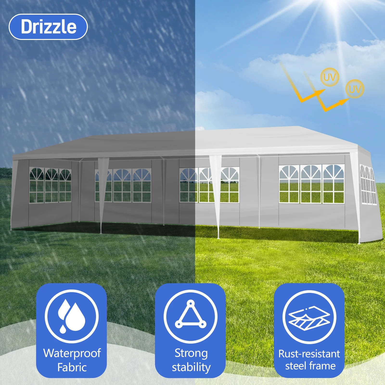 Ktaxon 10'x 20' Party Tent Outdoor Gazebo Wedding Canopy Tent with Sides White - Womvr