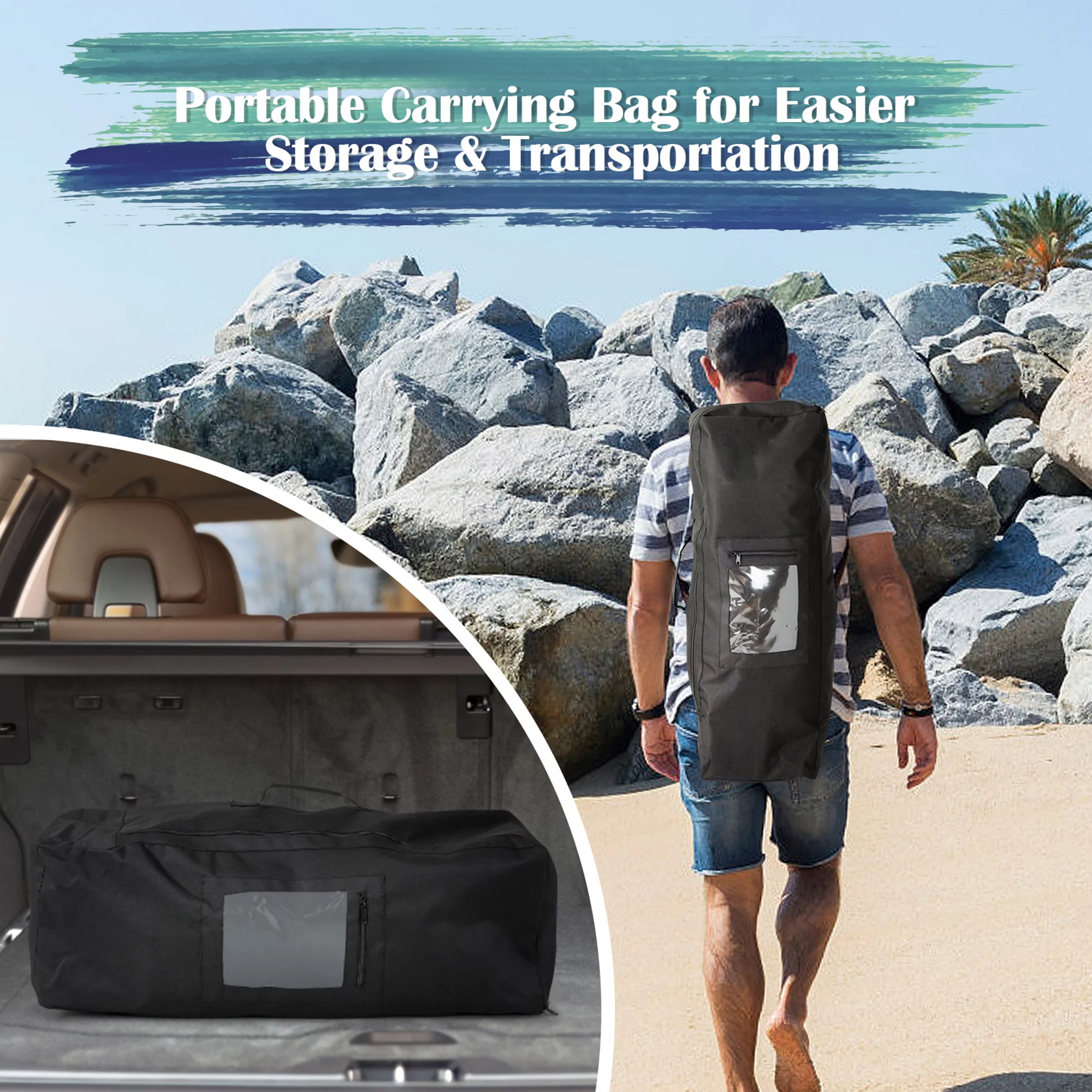 Gymax 11' Inflatable Stand-Up Paddle Board Non-Slip Deck Surfboard w/ Hand Pump - Womvr