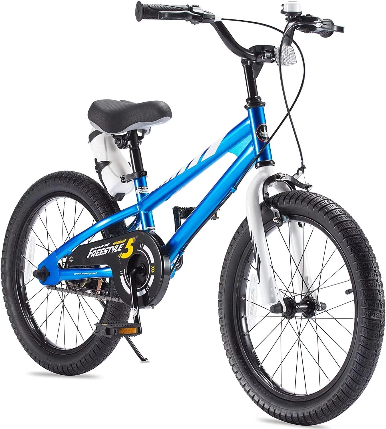 Royalbaby BMX Freestyle 18 In Kid's, Boys and Girls Bike with Two Hand Brakes, Blue - Womvr