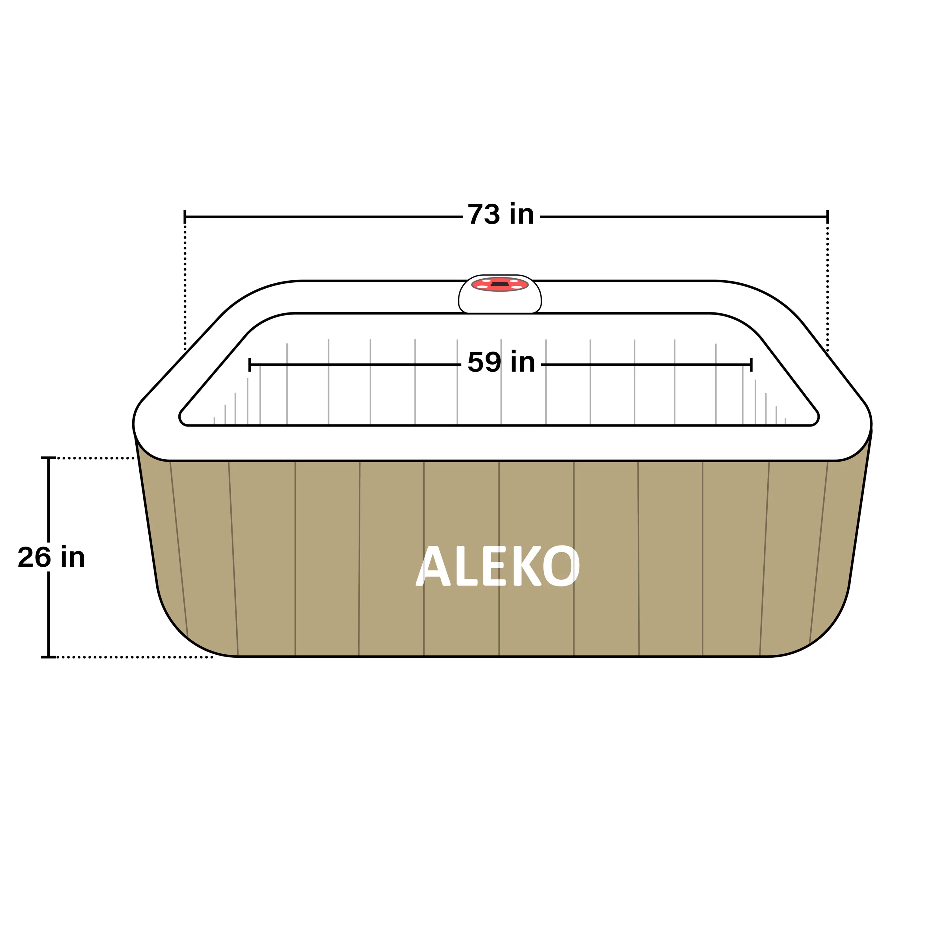 ALEKO 6 Person 100-130 Jet Outdoor Inflatable Hot Tub Spa with Cover - Womvr