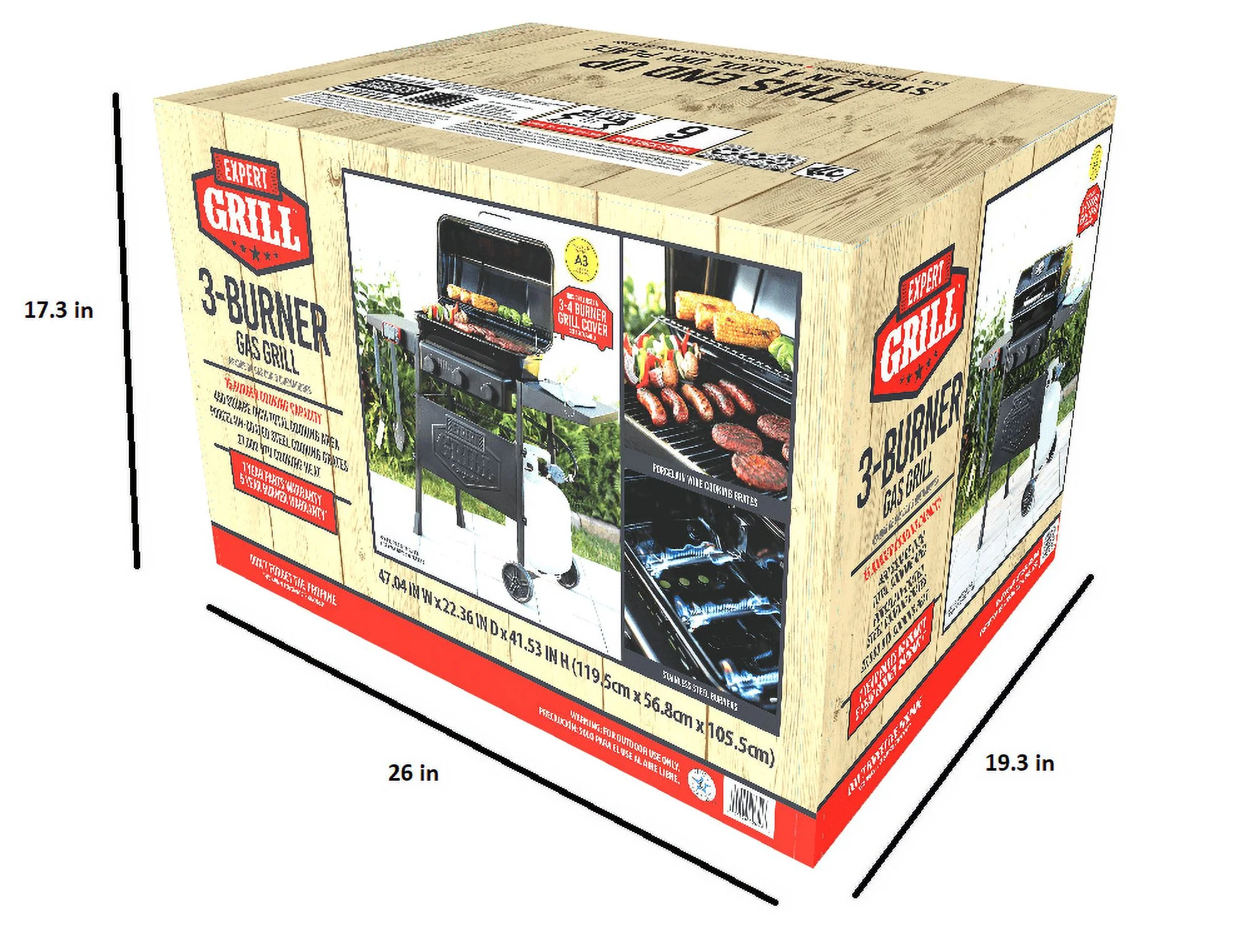 Expert Grill 3 Burner Propane Gas Grill - Womvr