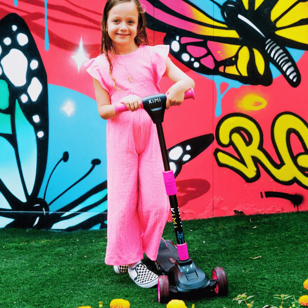 Kimi Kids 3-Wheel Electric Scooter, Ages 2-9, 5Mph, Lights, 10 Miles Range - Womvr