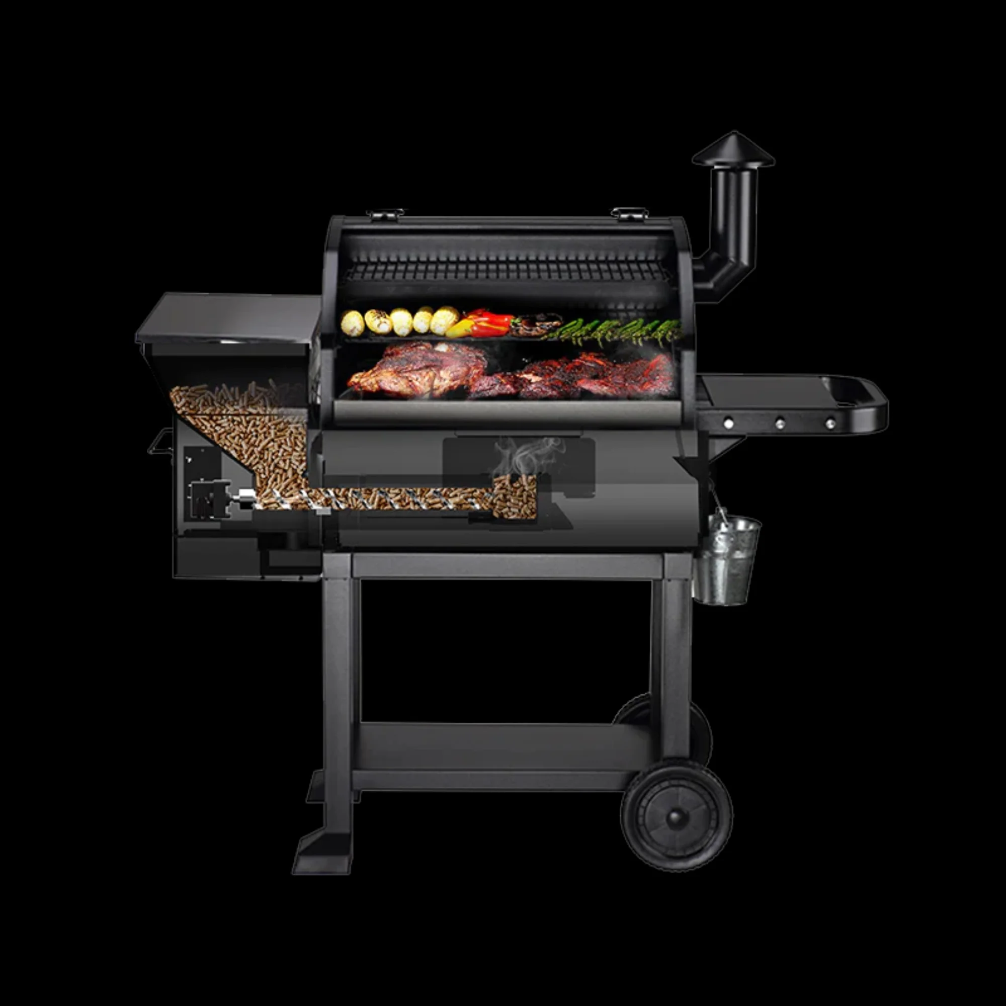 Z GRILLS 2024 Upgrade Pellet Grill & Smoker Wood Pellet Grill, 8 in 1 BBQ Smoker with Foldable Front Shelf, Rain Cover, 1056 sq.in Cooking Area - Womvr