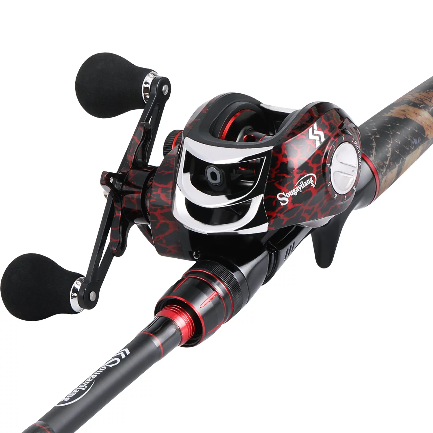 Sougayilang 4-Piece Casting Fishing Rod and Baitcasting Reel Combo Fishing Set - Womvr