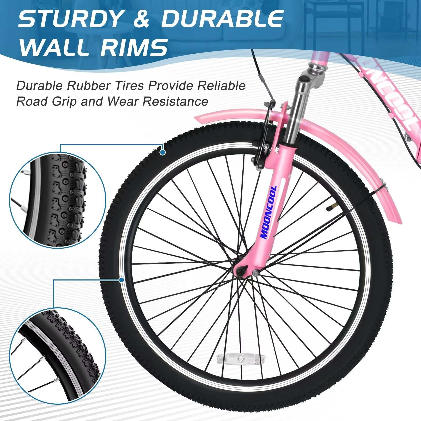 MOPHOTO 20/24/26 inch Adult Tricycle Folding 3 Wheel Cruiser Bikes 7 Speed, Portable and Foldable Trikes with Cargo Basket for Men & Women Outdoor Cycling, Purple - Womvr