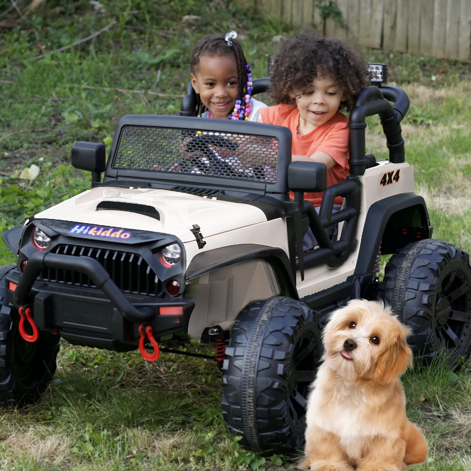 Hikiddo 24V Kids Ride on Truck, 2 Seater Powered Ride on Toy Car with Remote - Womvr