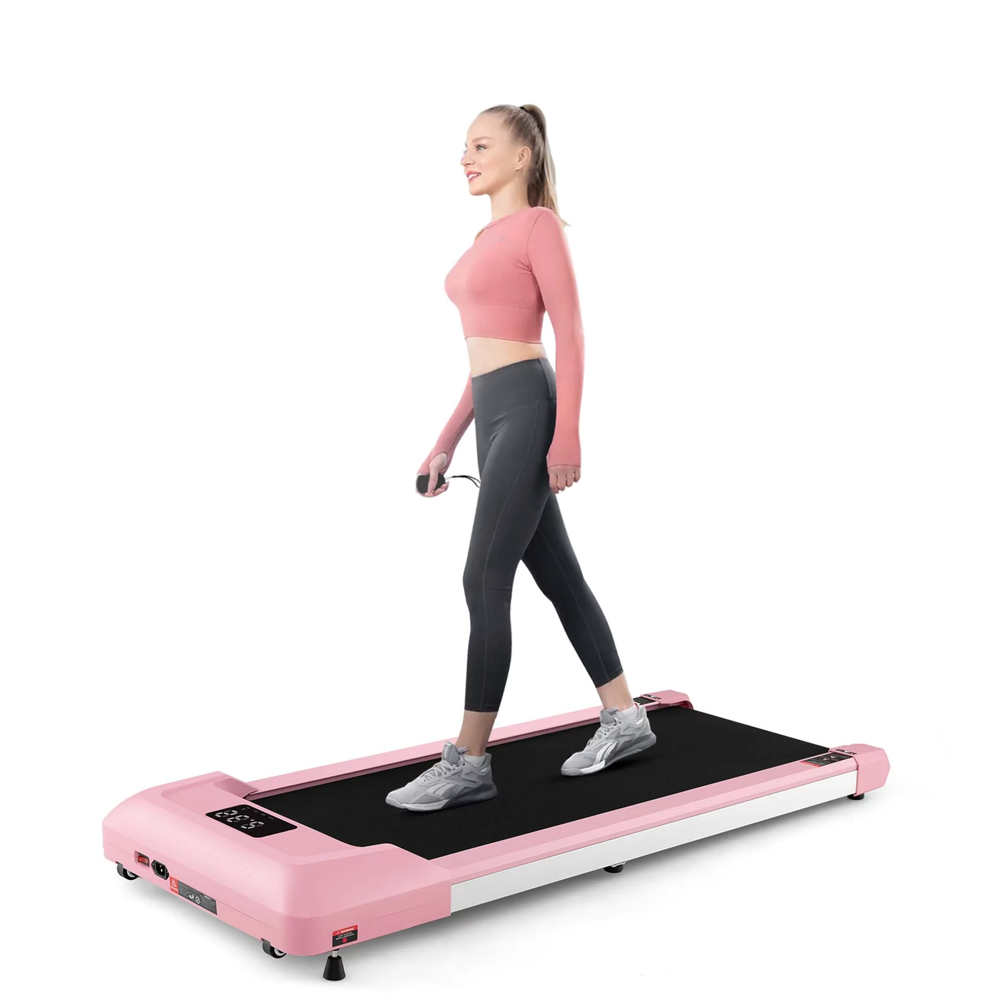 SuperFit 0.6-3.8MPH Walking Pad Under Desk Treadmill with Remote Control and LED Display Black - Womvr