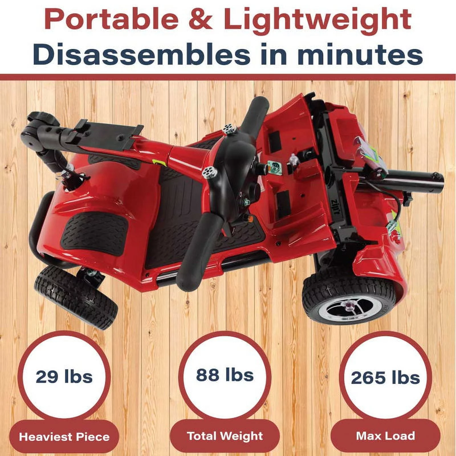 Zipr Roo 4 Wheel Mobility Scooter - For Seniors, Adults, Handicapped - Womvr