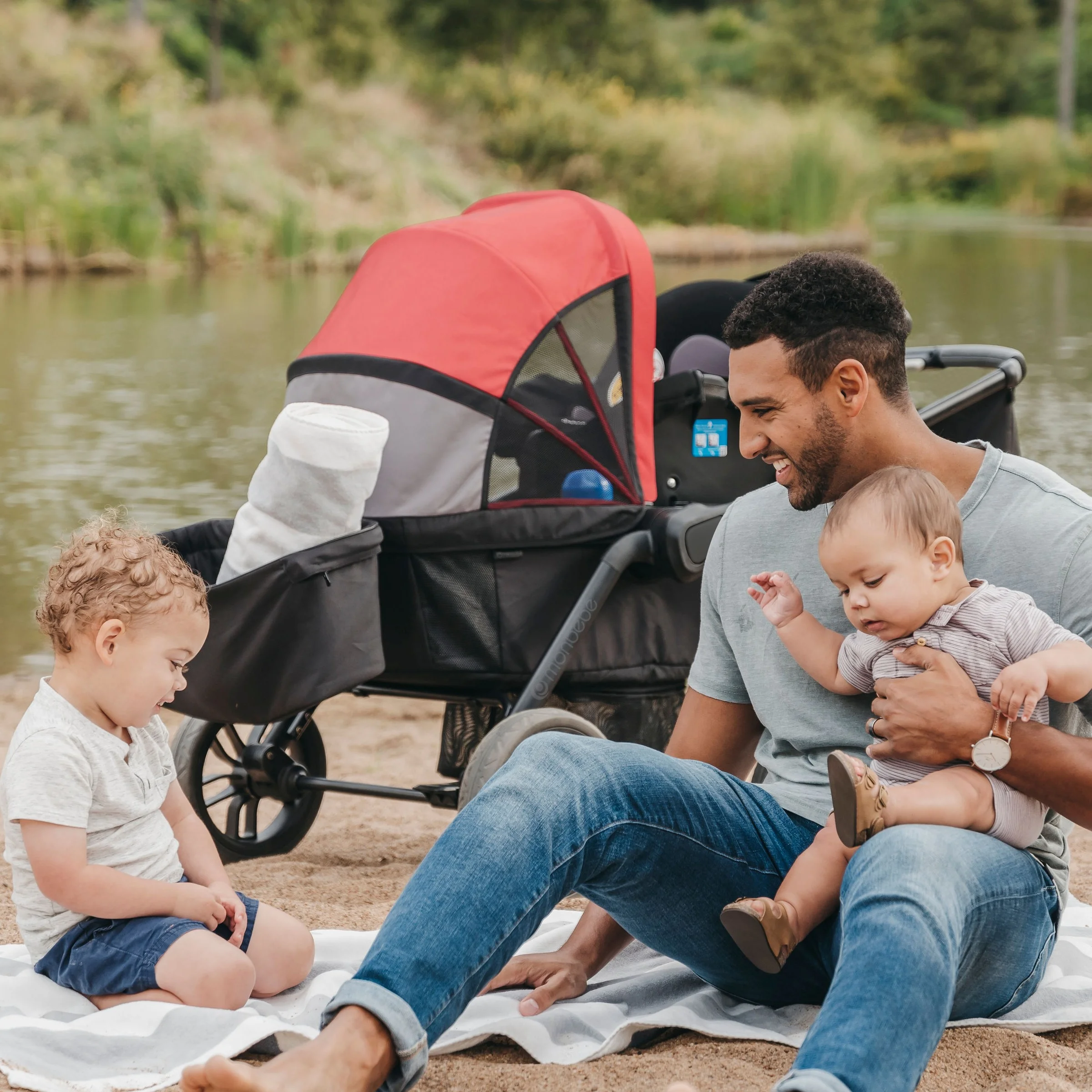 Monbebe Everyday Outings Wagon Stroller, Cobblestone Grey - Womvr