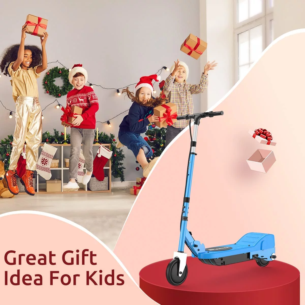 Maxtra Scooters E100 Electric Scooter for Kids Ages 6-12 - Up to 10 Mph, Foldable and Adjustable Handlebar - Womvr
