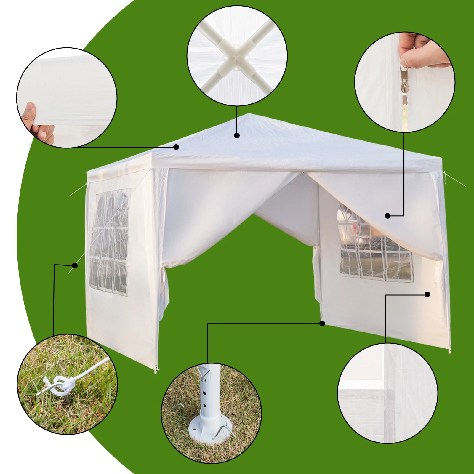 Ktaxon 10' X 30' Canopy Tent with 8 Side Walls for Party Wedding Camping and BBQ - Womvr