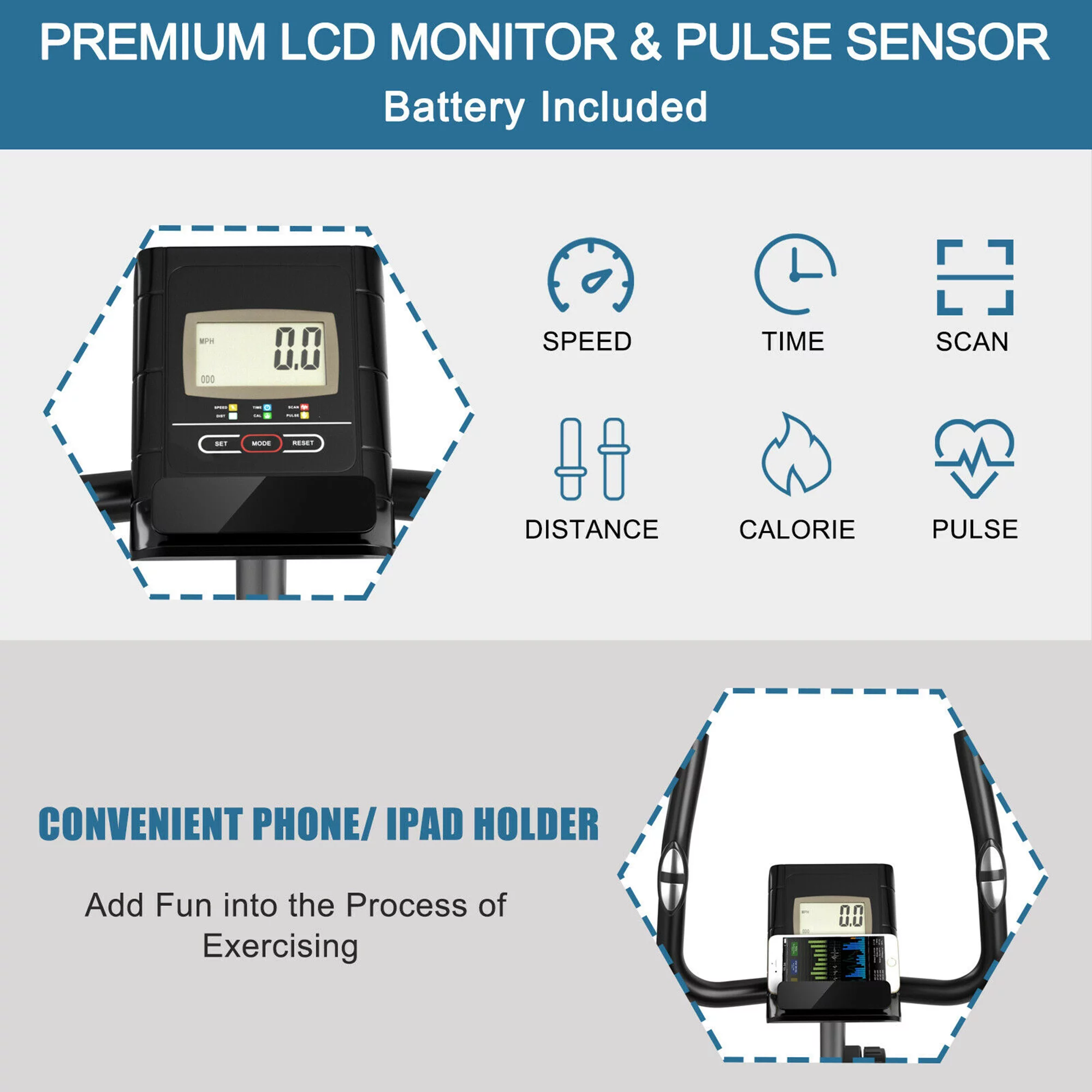 Gymax Magnetic Upright Exercise Bike Cycling Bike W/Pulse Sensor 8-Level Fitness - Womvr