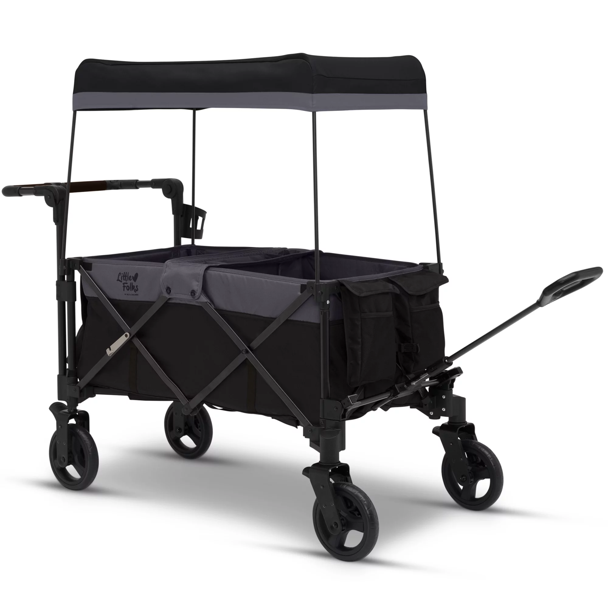 Little Folks by Delta Children City Wagon Cruiser Stroller, Black - Womvr