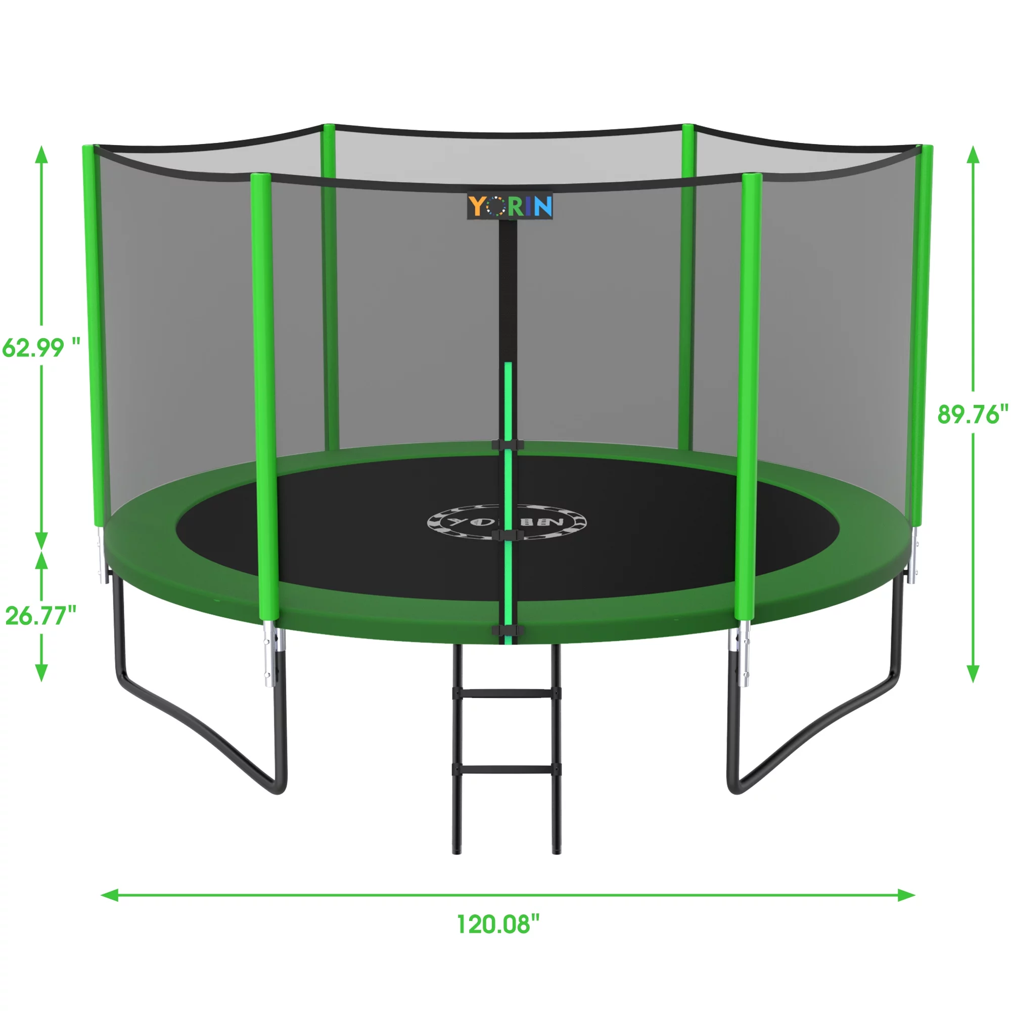 YORIN Trampoline for 2-3 Kids, 8 FT Trampoline for Adults with Enclosure Net, Ladder, Light, 800LBS Weight Capacity Outdoor Round Recreational Trampoline, Heavy Duty Trampoline - Womvr