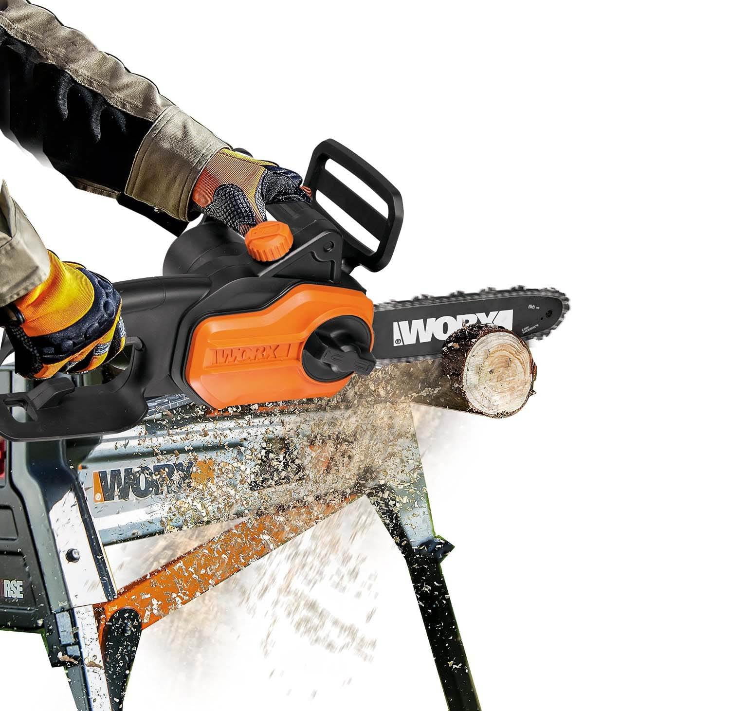 WORX WG309 8.0 Amp Electric Pole Saw, 10-Inch- Chainsaw and Pole Saw All in One - Womvr