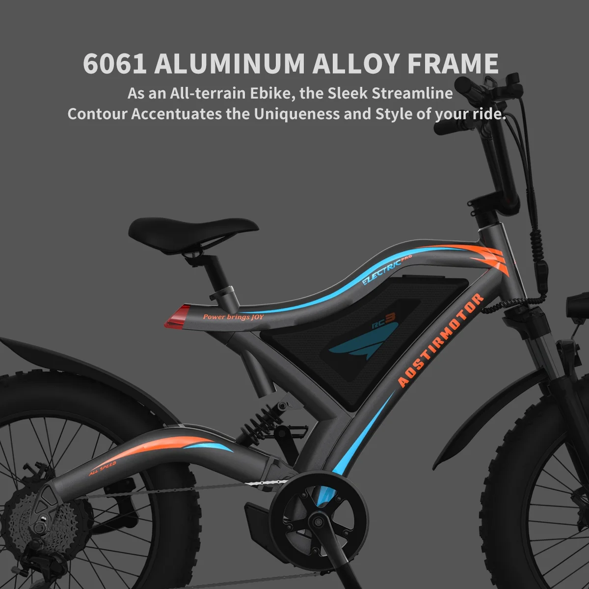 Aostirmotor Electric Mountain Bike 750W 48V15Ah Removable Lithium Battery, Fat Tire Ebike 26x4.0 inch Electric Bike for Adults - Womvr