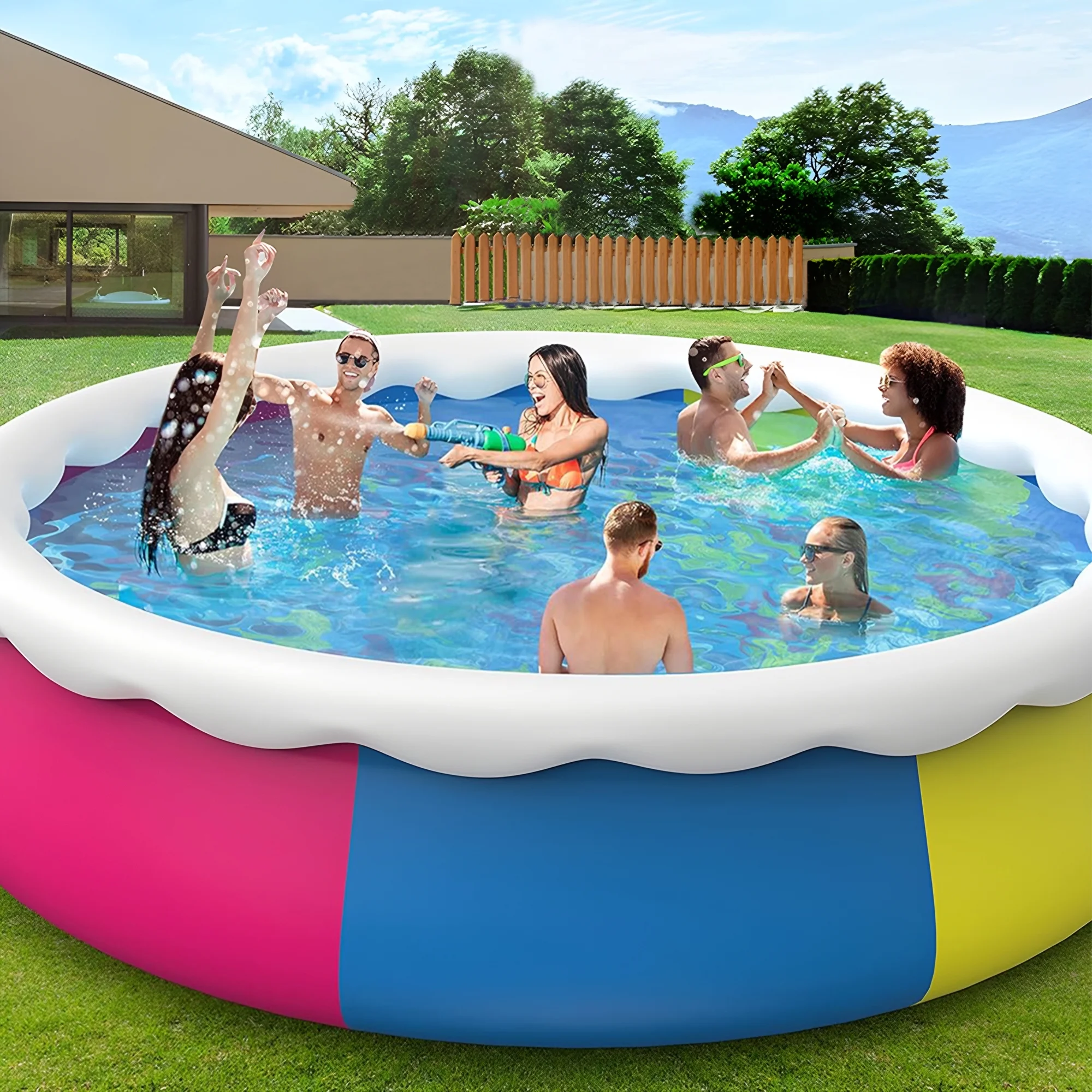 Inolait Inflatable Swimming Pool  Above Ground for Kids Family Water Sport 15' x 36